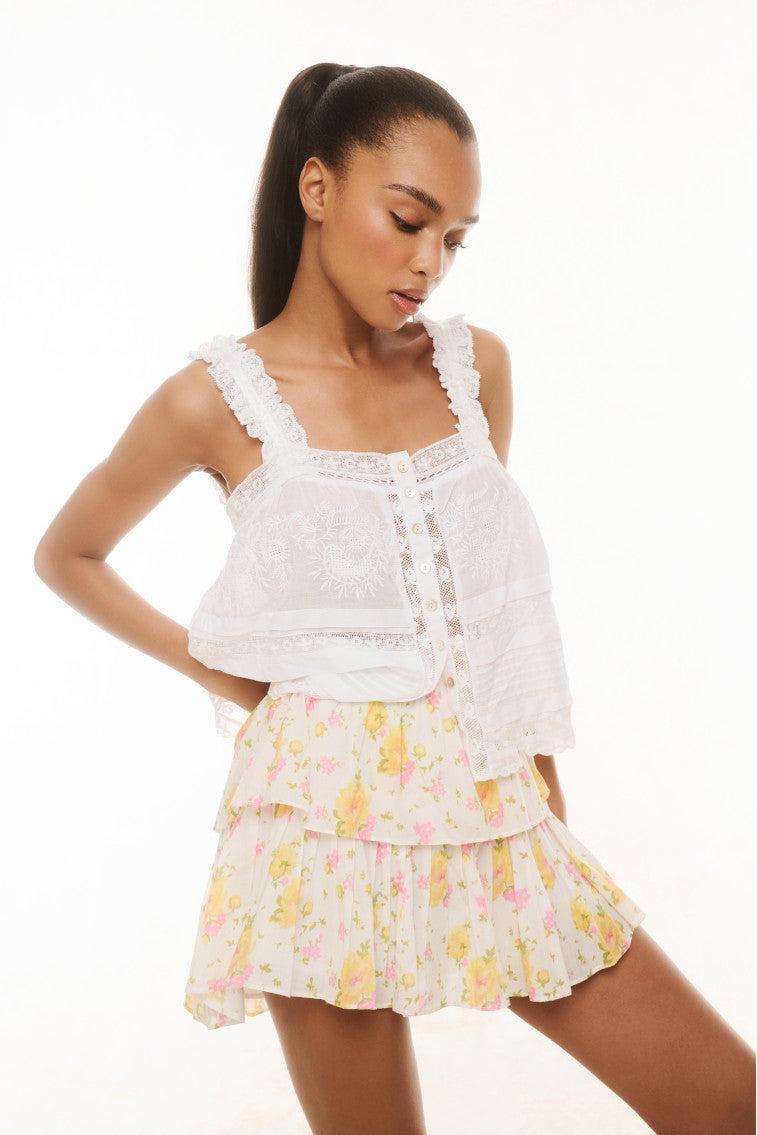 Ruffle Mini Floral Skirt Product Image
