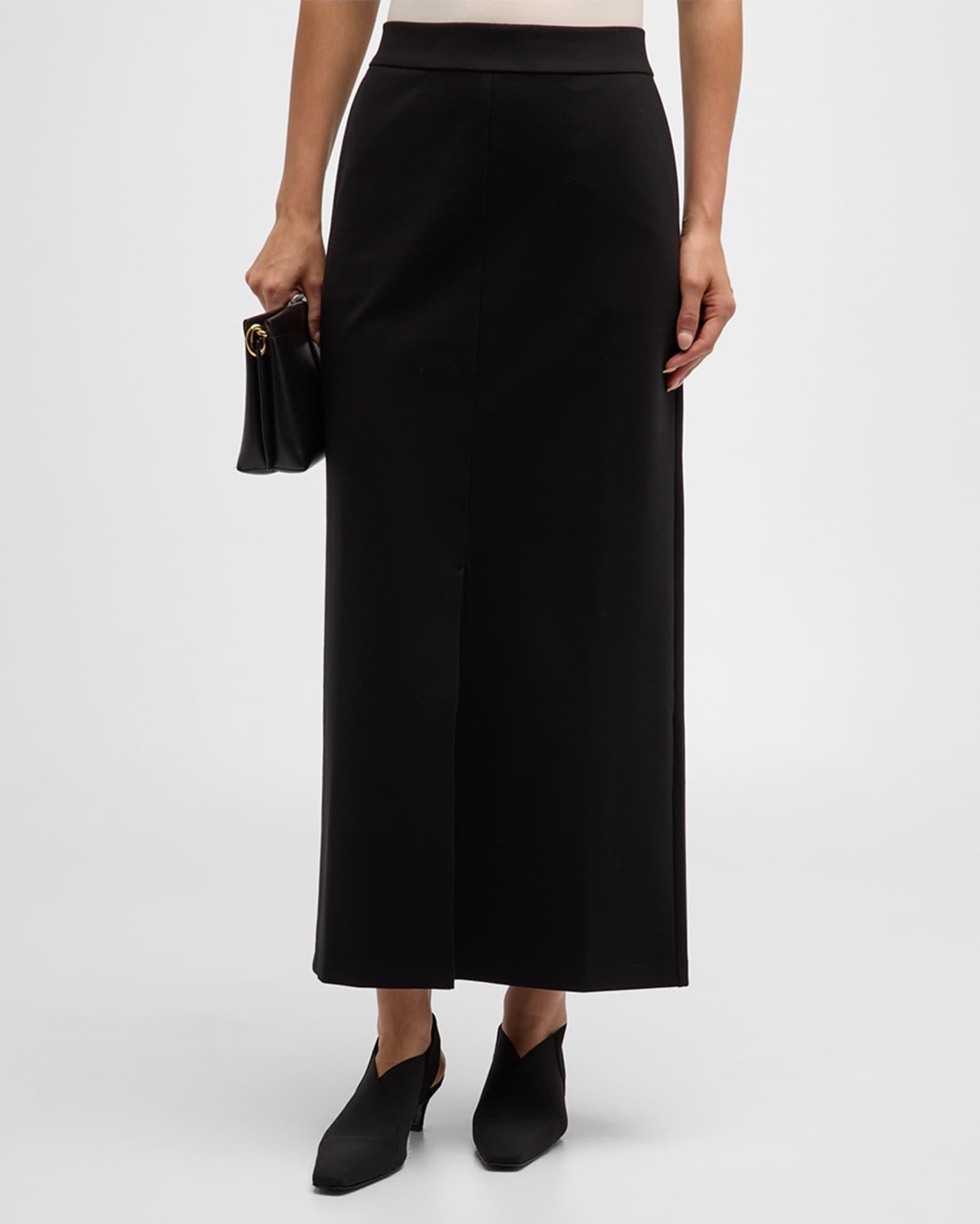 Straight Front-Slit Flex Ponte Maxi Skirt Product Image