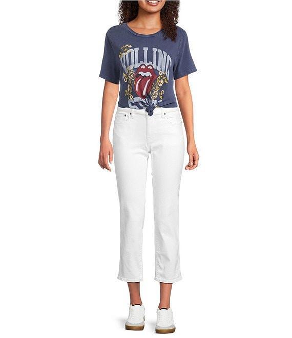 Lucky Brand Knit Rolling Stones Crew Neck Short Sleeve Boyfriend Tee Product Image