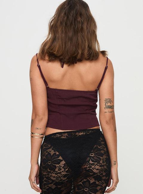 Trynia Top Burgundy Product Image