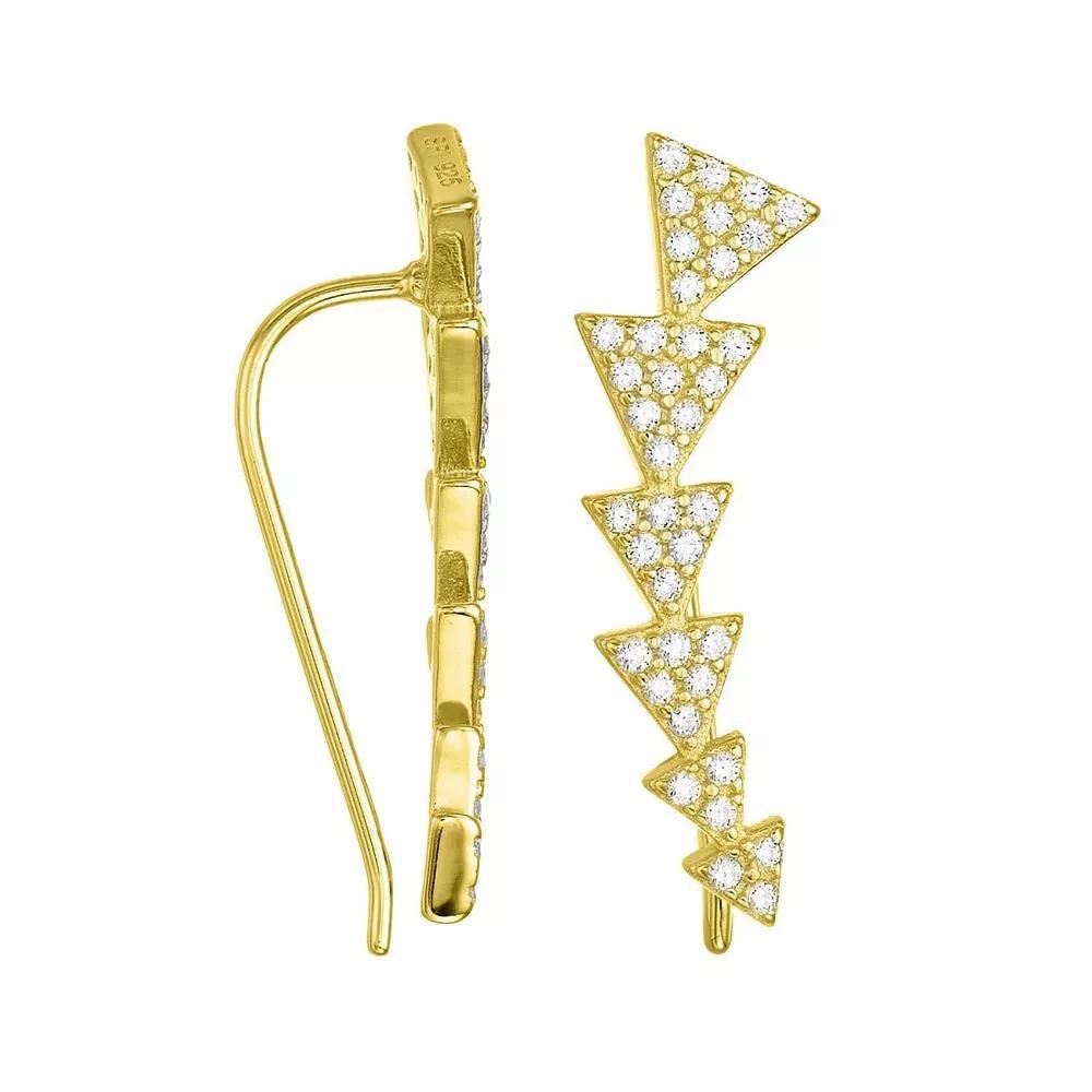 Adornia Cubic Zirconia Triangle Ear Climber Earrings, Women's, Gold Tone Product Image