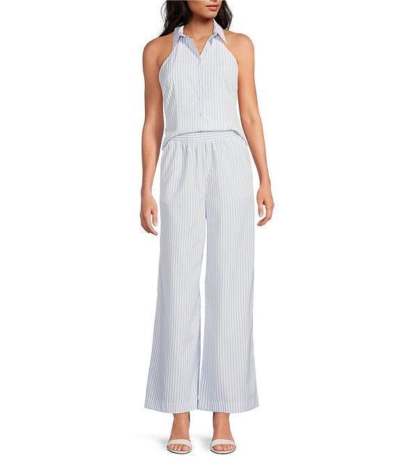 Gianni Bini Coordinating Charlie Pinstripe Button-Up Sleeveless Blouse Product Image
