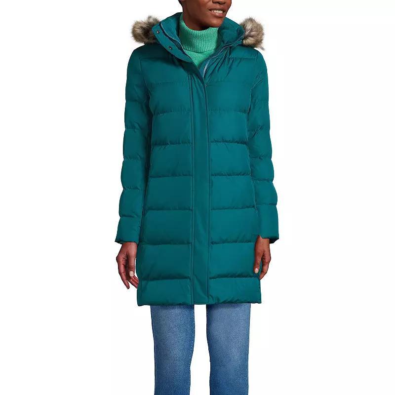 Women's Lands' End Down Winter Coat, Size: Small, Evening Blue Product Image