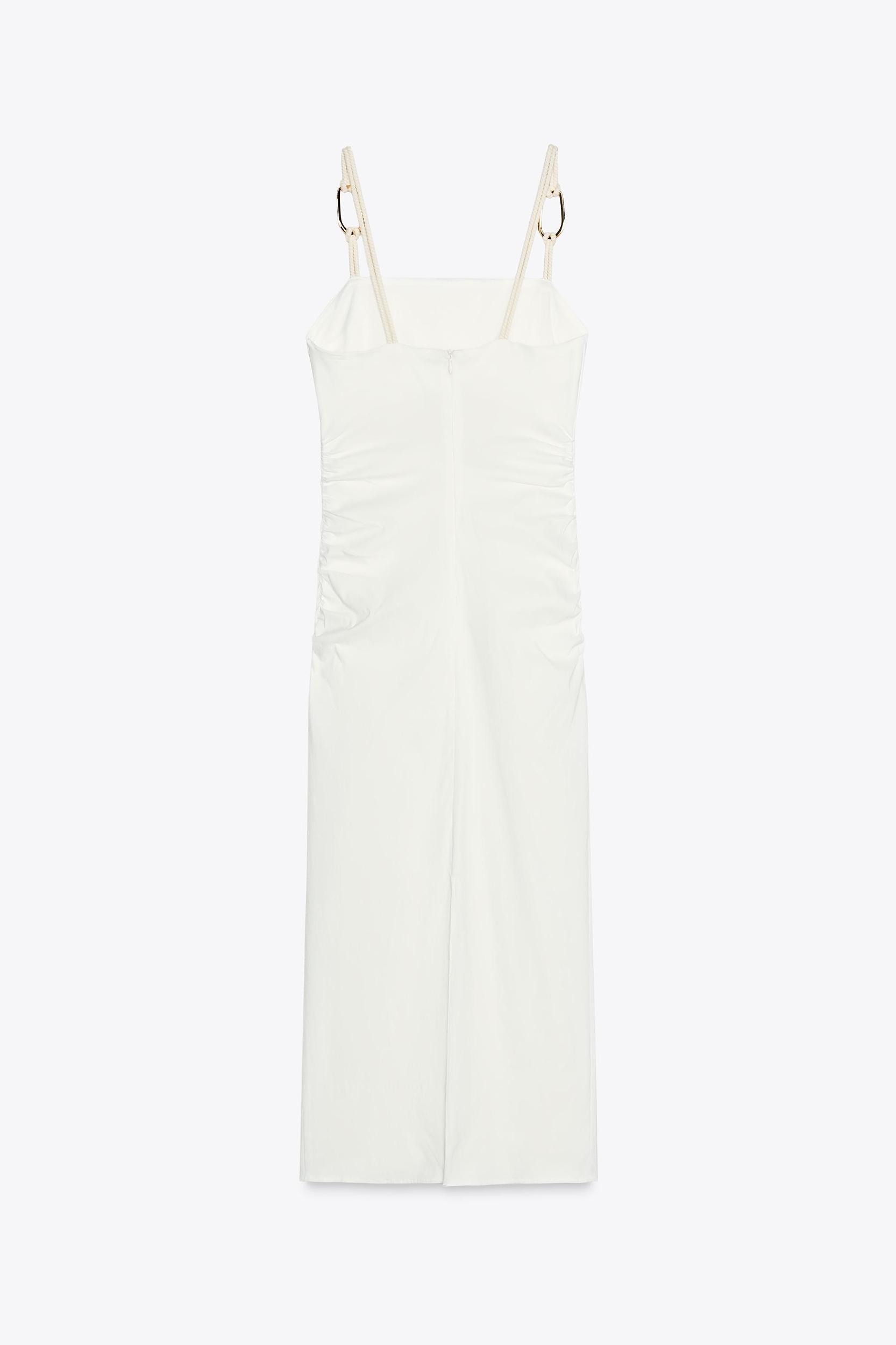CUT OUT DRAPED MIDI DRESS Product Image