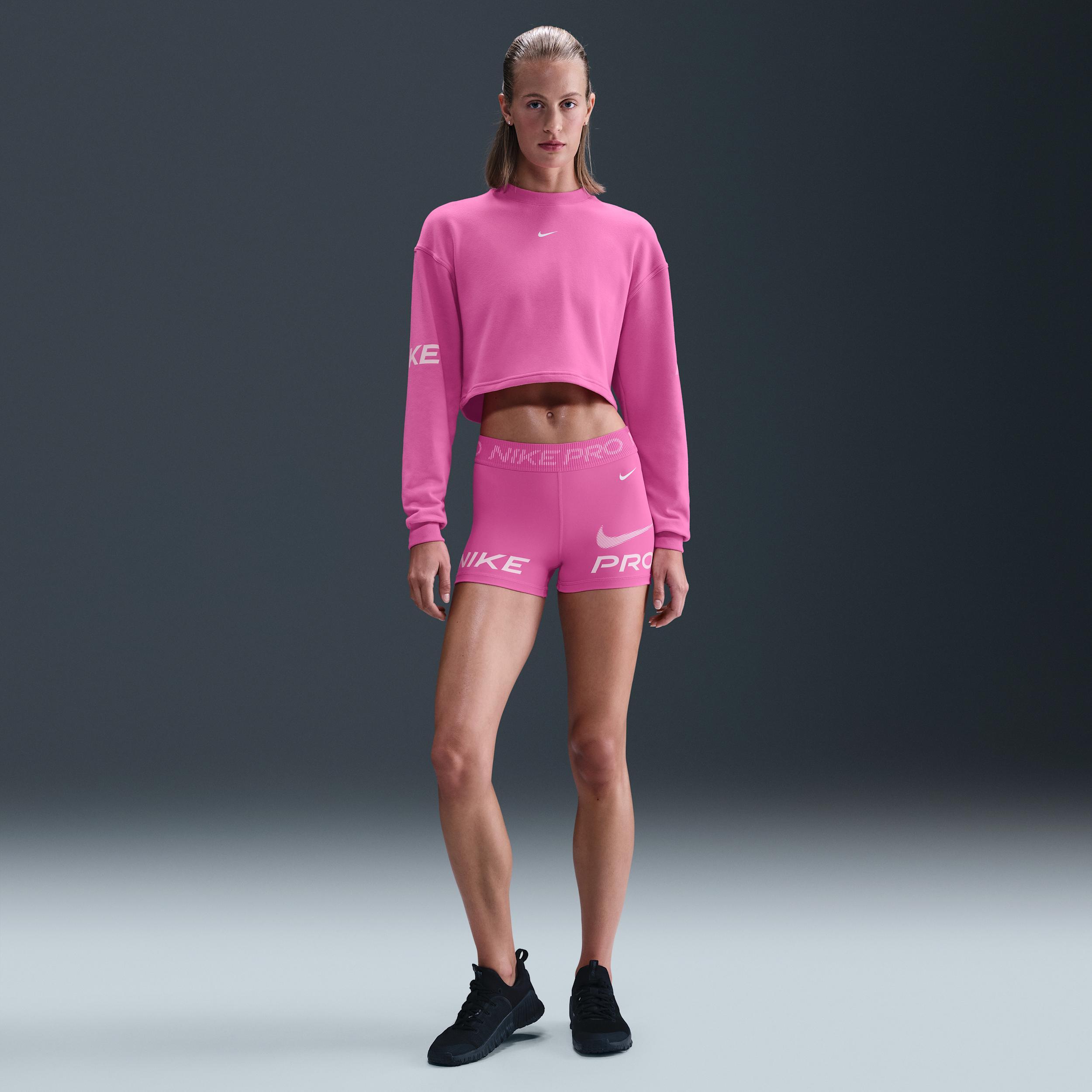 Women's Nike Pro Dri-FIT Loose Crew-Neck French Terry Sweatshirt Product Image