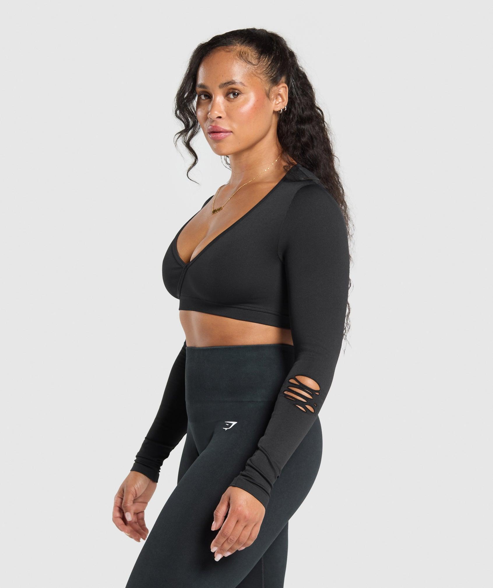 Gains Seamless Distressed Super Crop Top Product Image