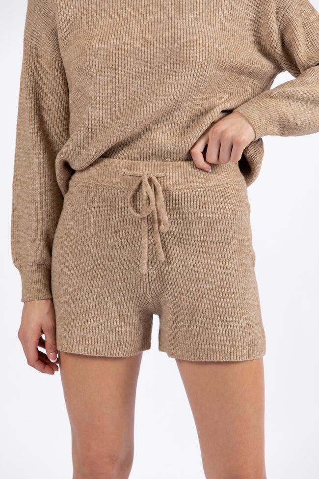 Cloud Chaser Mocha Sweater Knit Shorts FINAL SALE Product Image