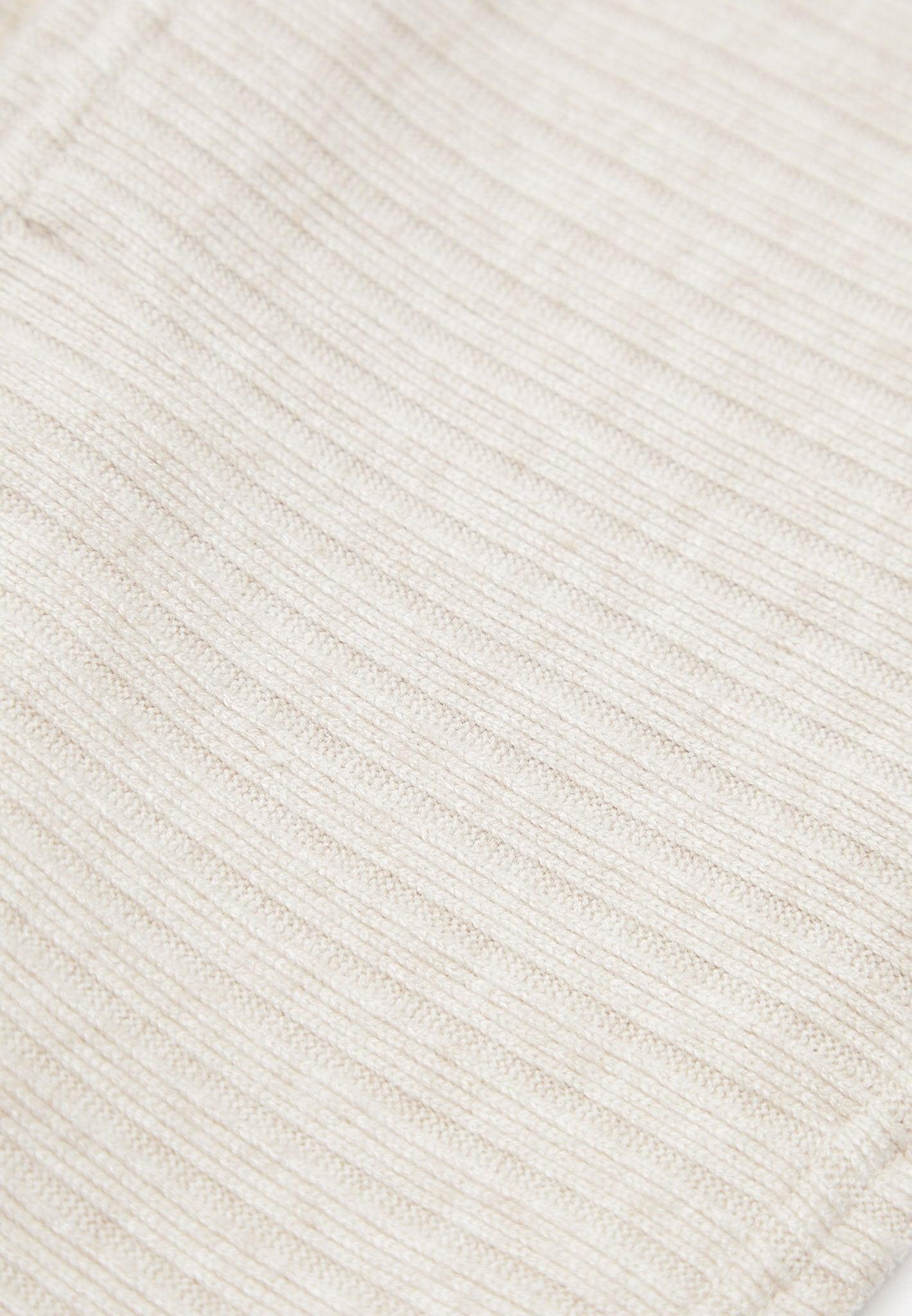 Crop Top with Knitted Overlay - White/Beige Female Product Image