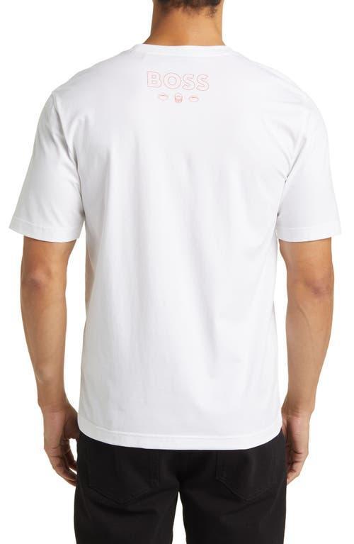 HUGO BOSS Boss X Nfl Stretch-cotton T-shirt With Collaborative Branding In White Product Image