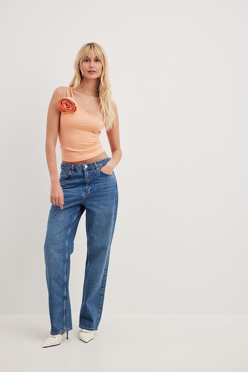 One Shoulder Flower Top Product Image