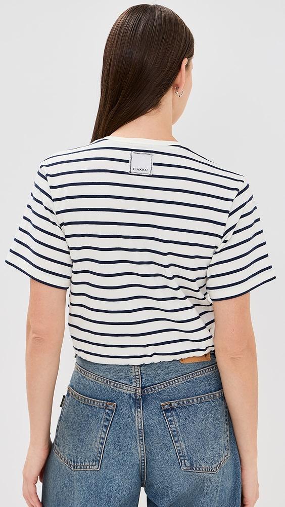 SIMKHAI Jojo Short Sleeve Cropped T-Shirt | Shopbop Product Image
