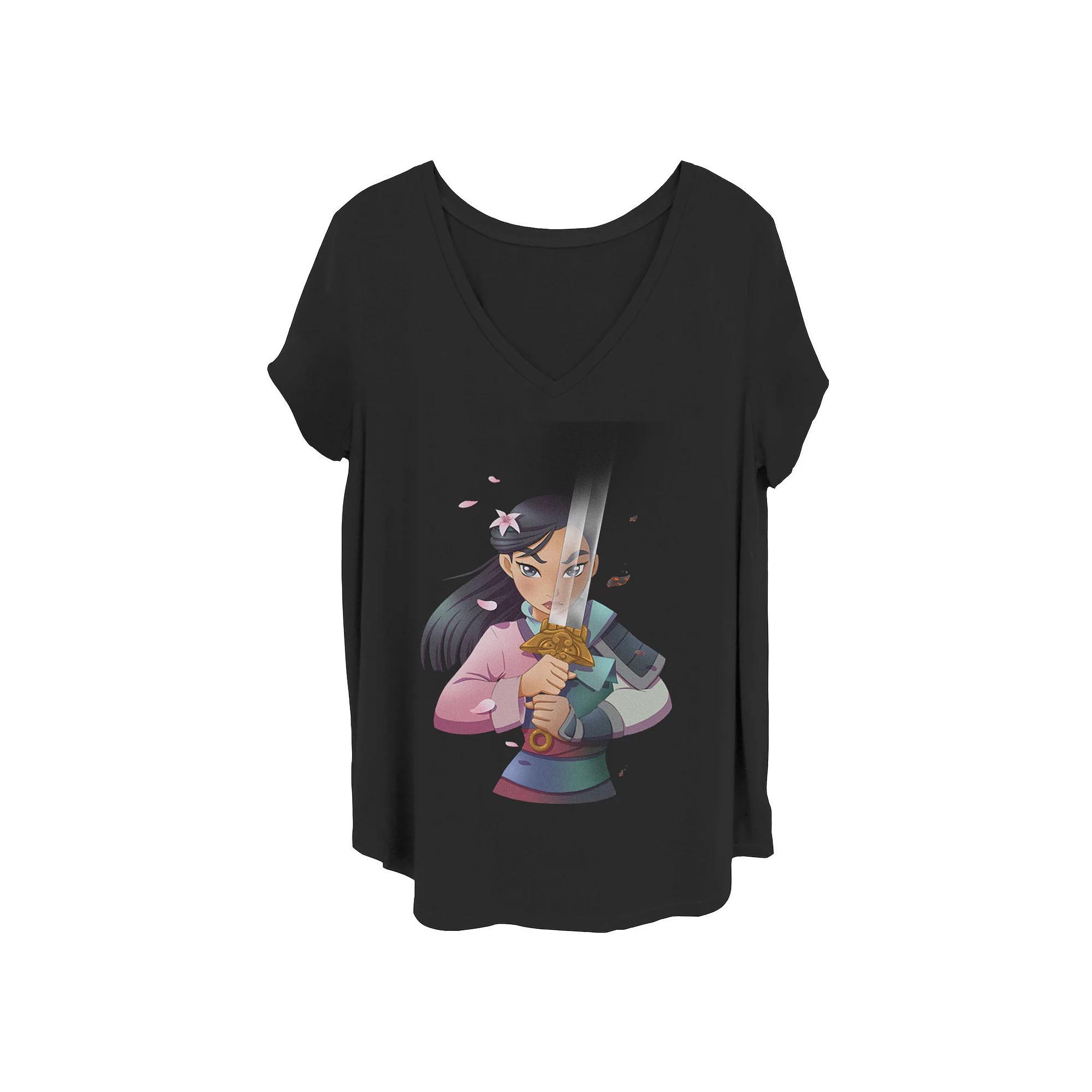 Disney's The Haunted Mansion Women's Mirror Frame V-Neck Tee, Girl's, Size: 3XL, Black Product Image