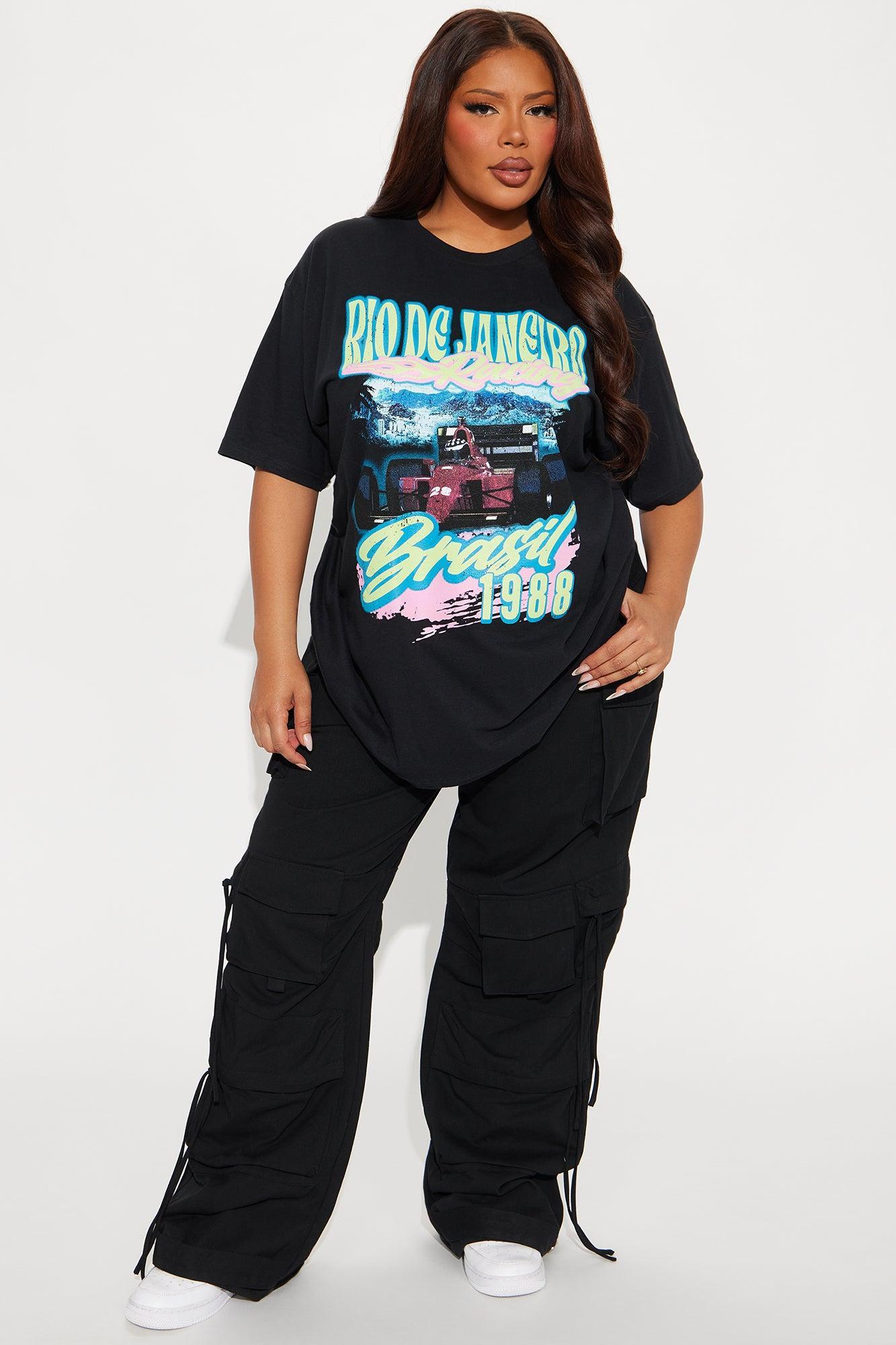 Rio De Janeiro Racing Oversized Tee - Black Product Image