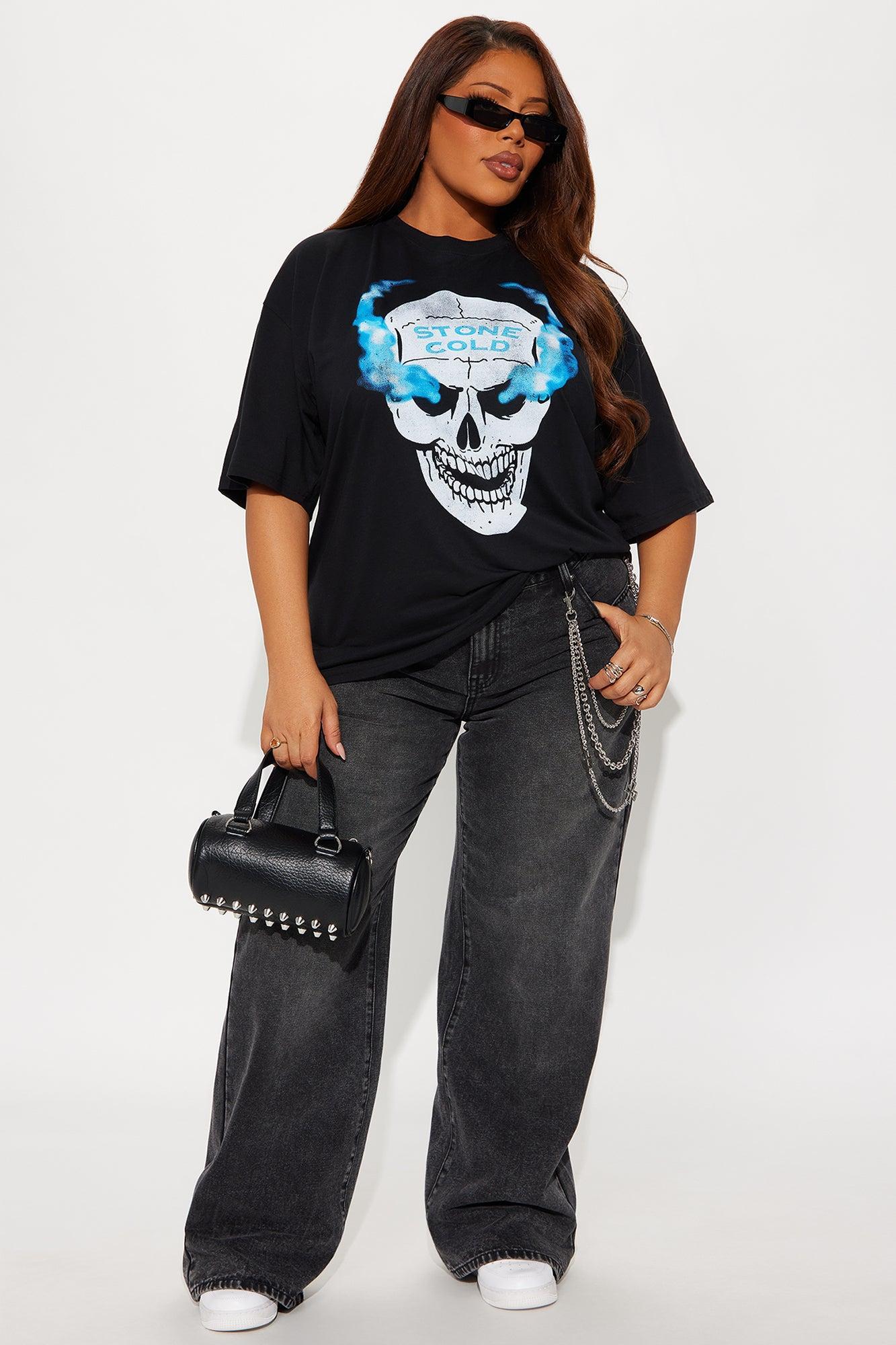 Steve Austin Stone Cold Tee - Black Female Product Image