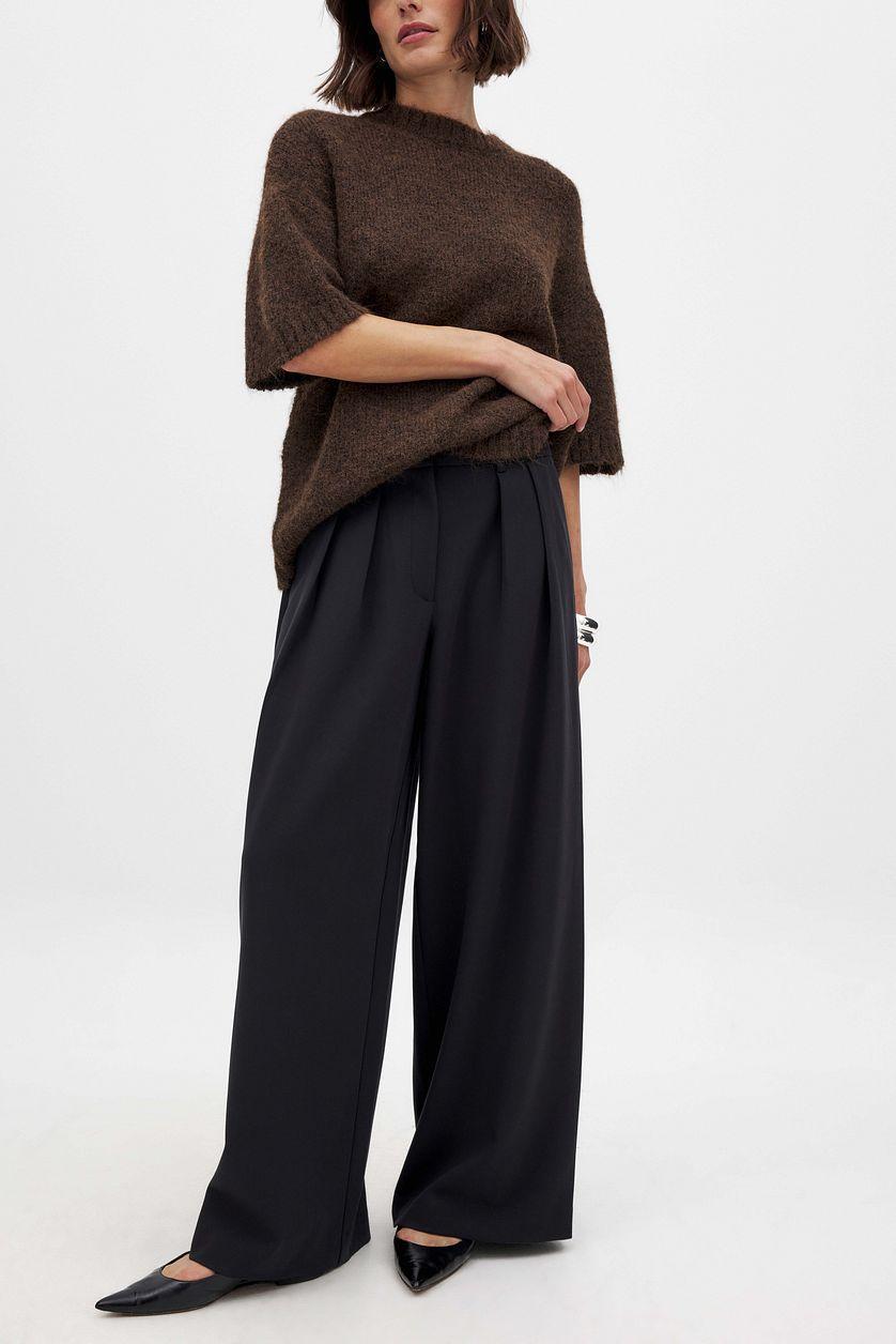 Wide High Waist Suit Pants Product Image