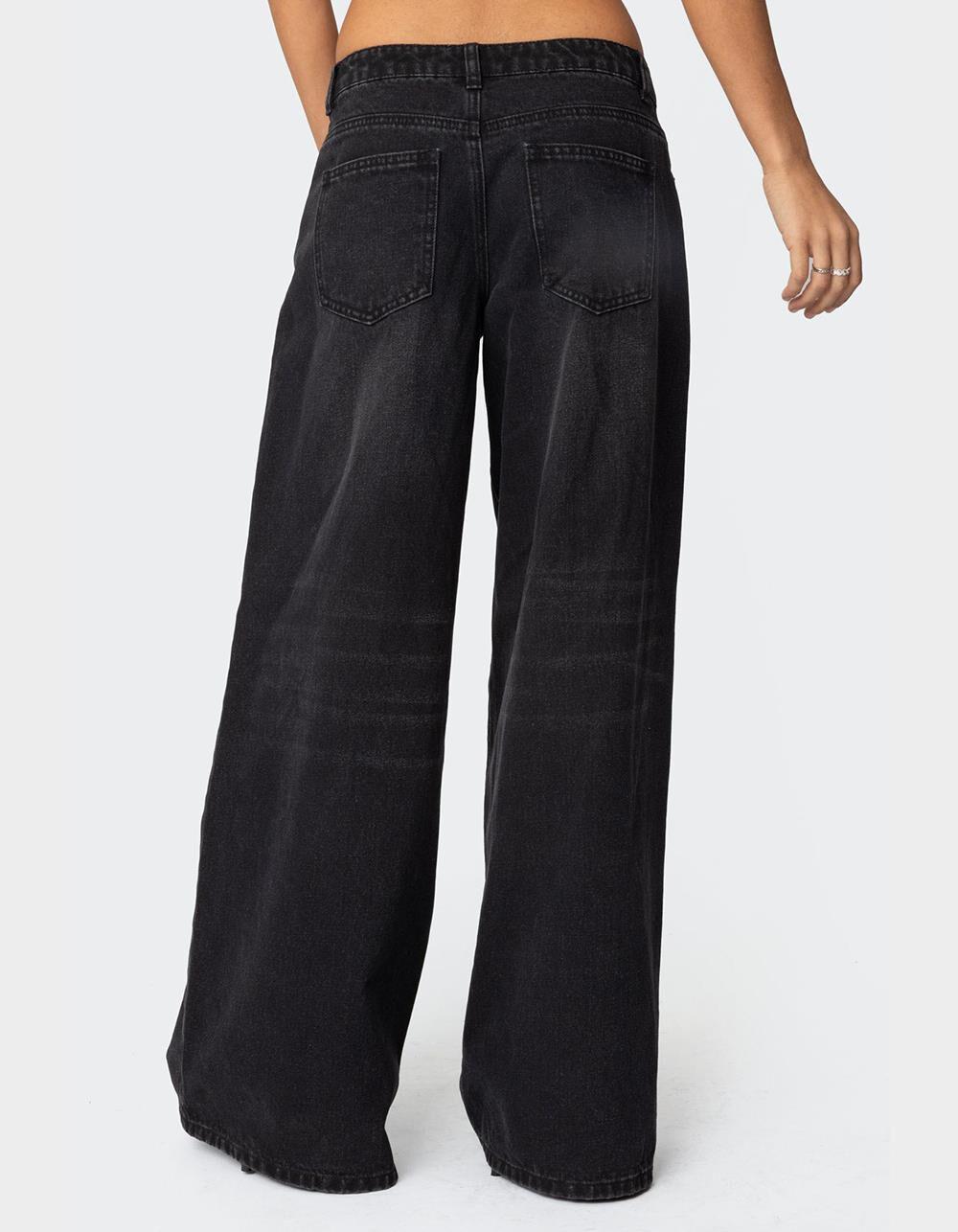 EDIKTED Pleated Detail Low Rise Jeans Product Image