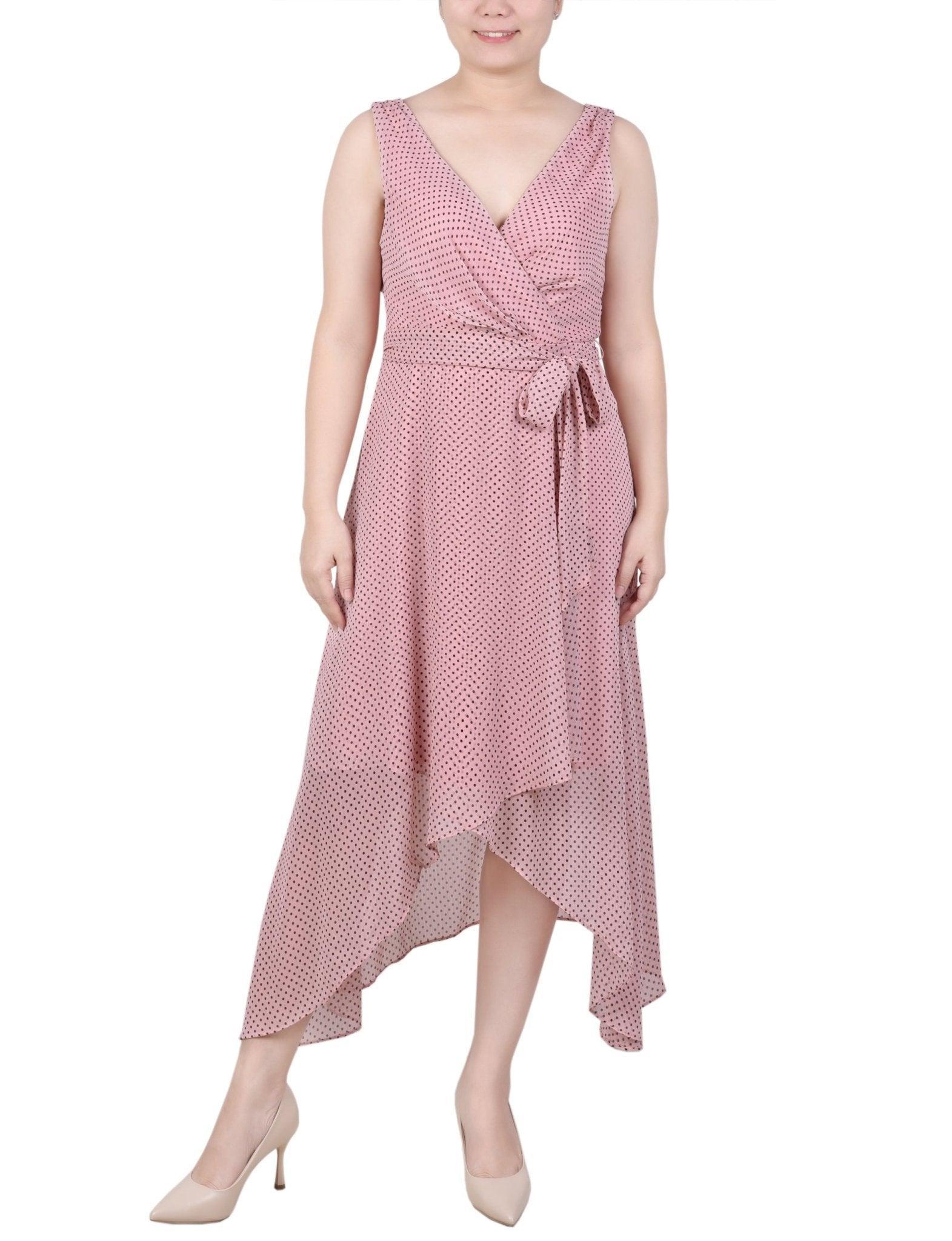 Sleeveless Wrap Chiffon Dress - Petite Product Image