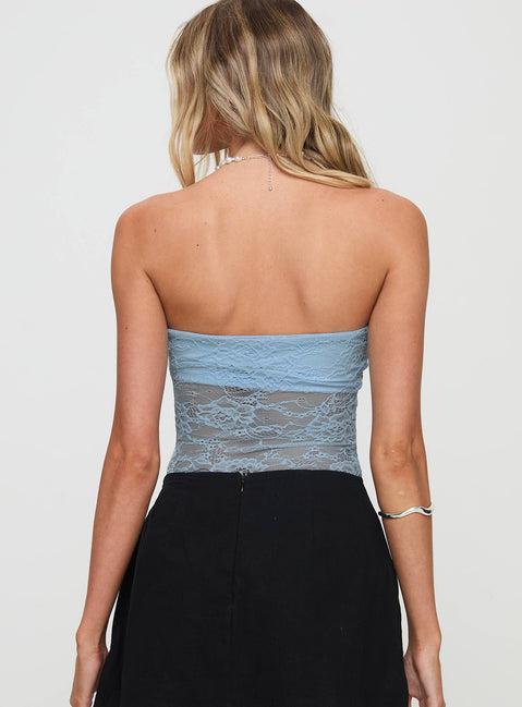Cupcake Strapless Bodysuit Blue Product Image