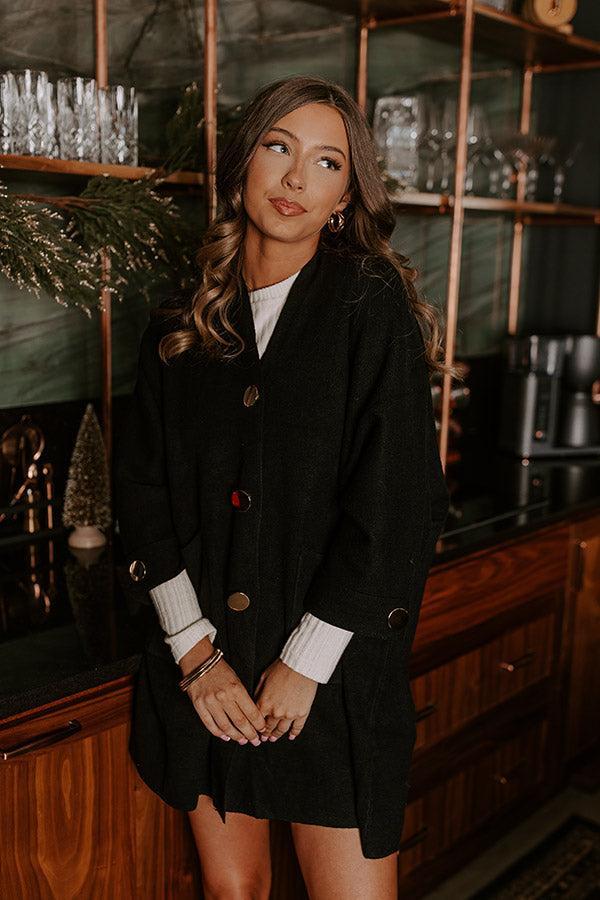 Coffee Aroma Oversized Cardigan in Black Product Image