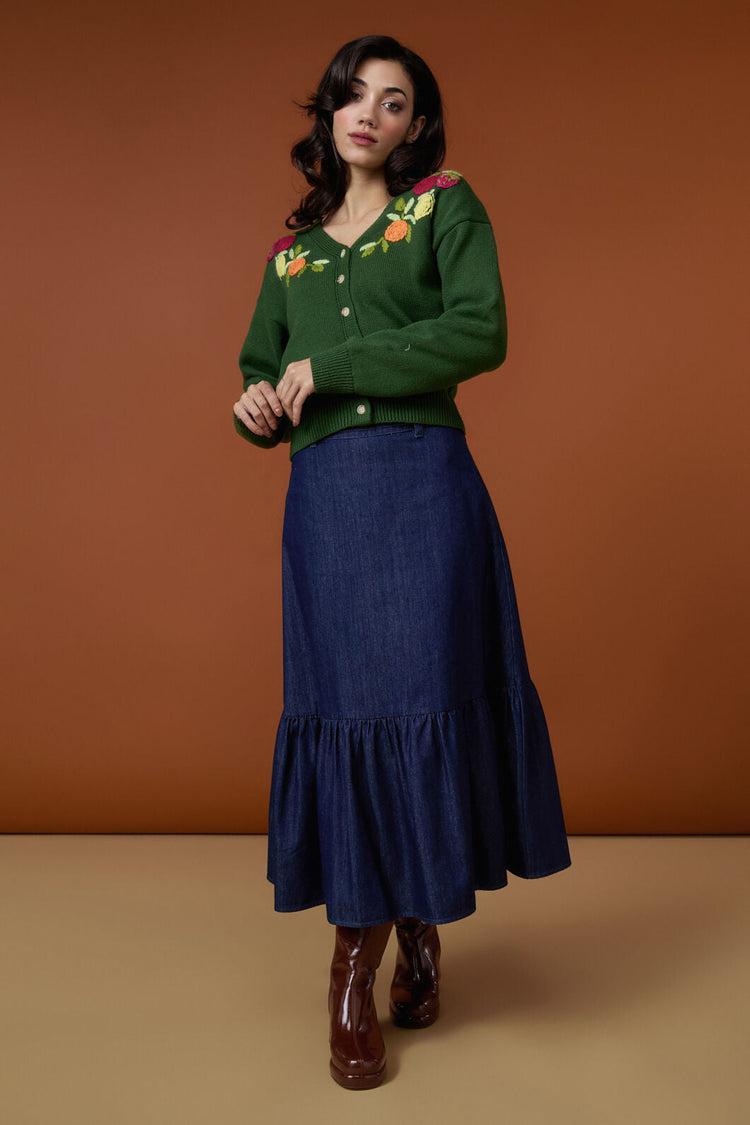 Kara Denim Midi Skirt Product Image