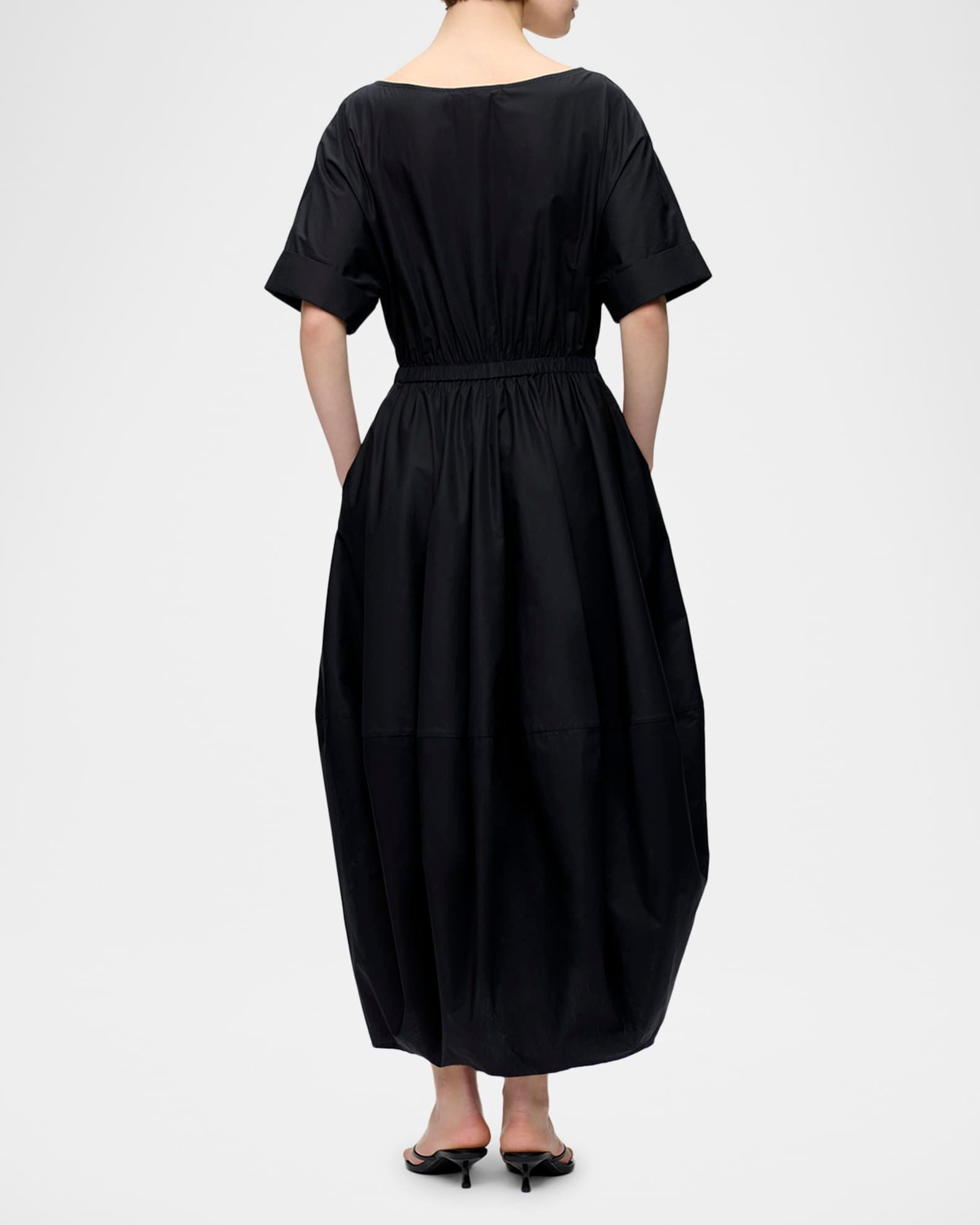 Beatrice Ruched Cotton Midi Dress Product Image