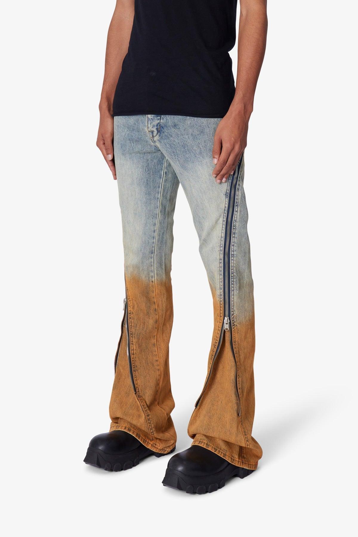 D519 Zipper Flare Denim - Light Blue Product Image