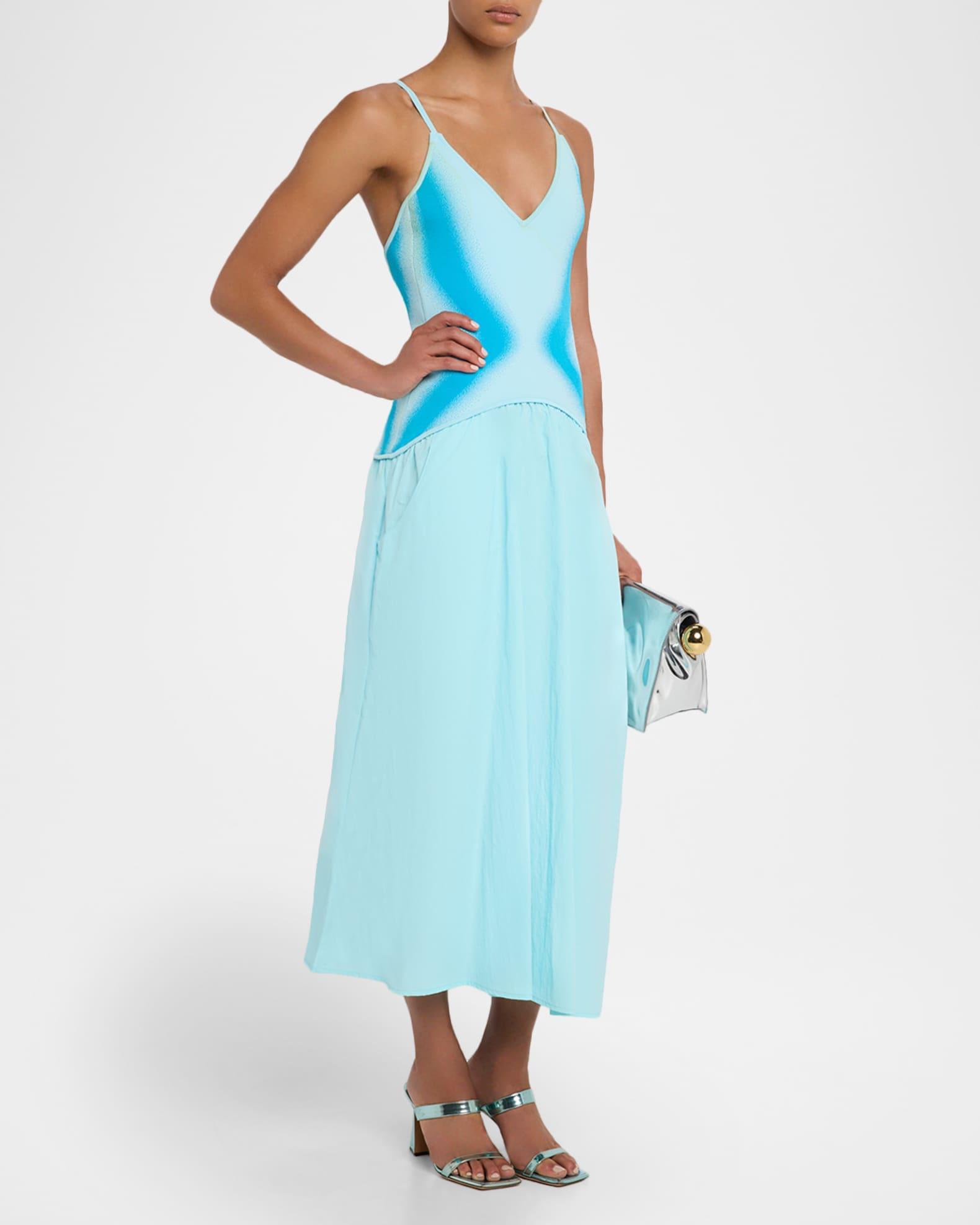 Chili Mixed-Media Midi Dress Product Image