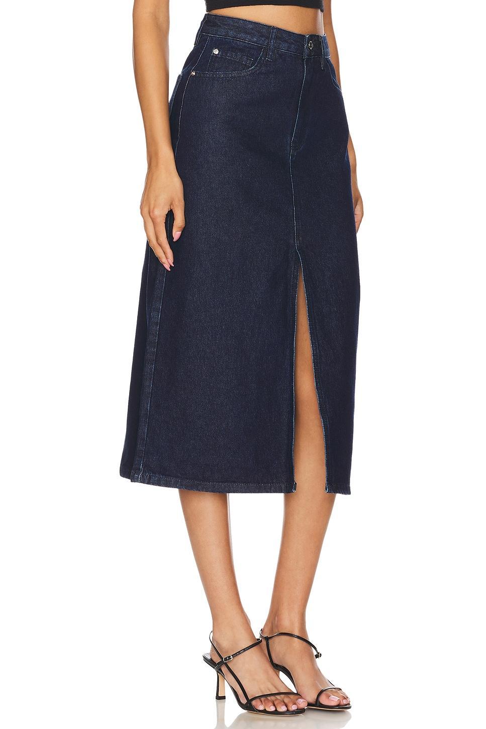 Denim Midi Skirt in Undone Wash WeWoreWhat Product Image