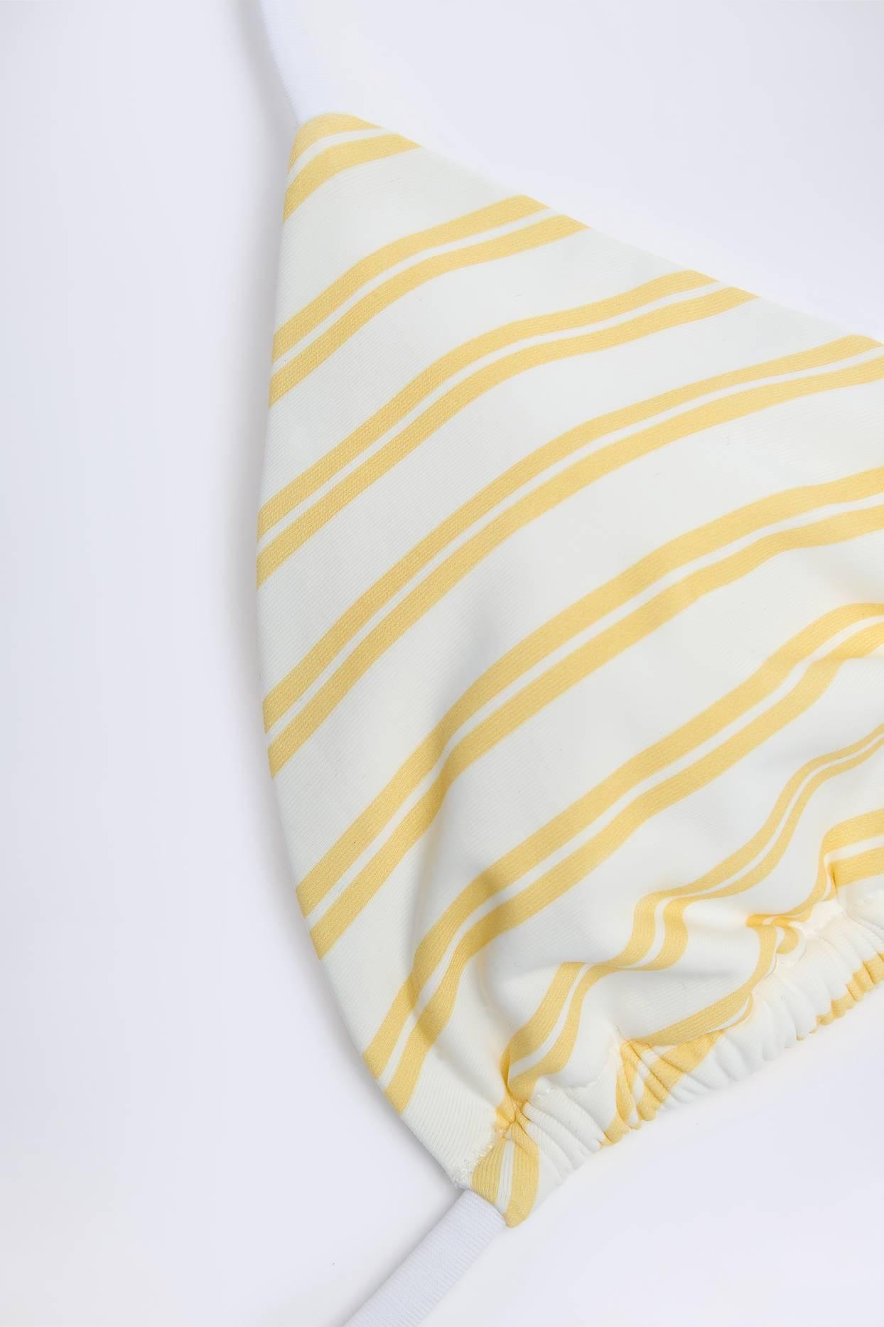Triangle Bikini Top in Lemon Yellow Double Stripe Product Image