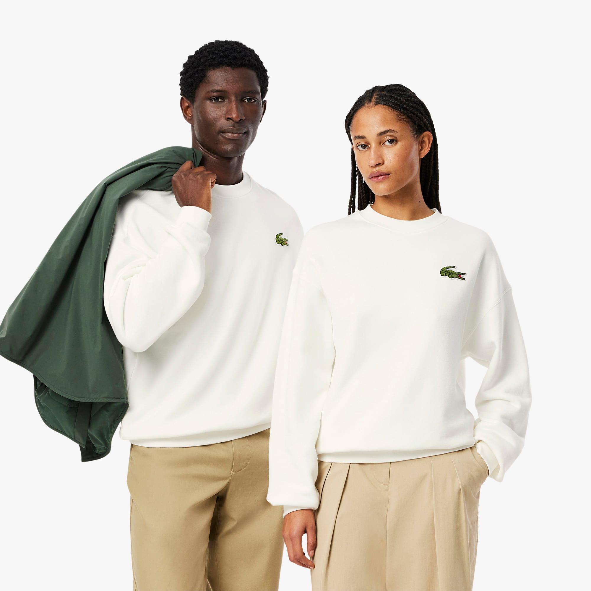 Loose Fit Badge Accent Fleece Sweatshirt Product Image