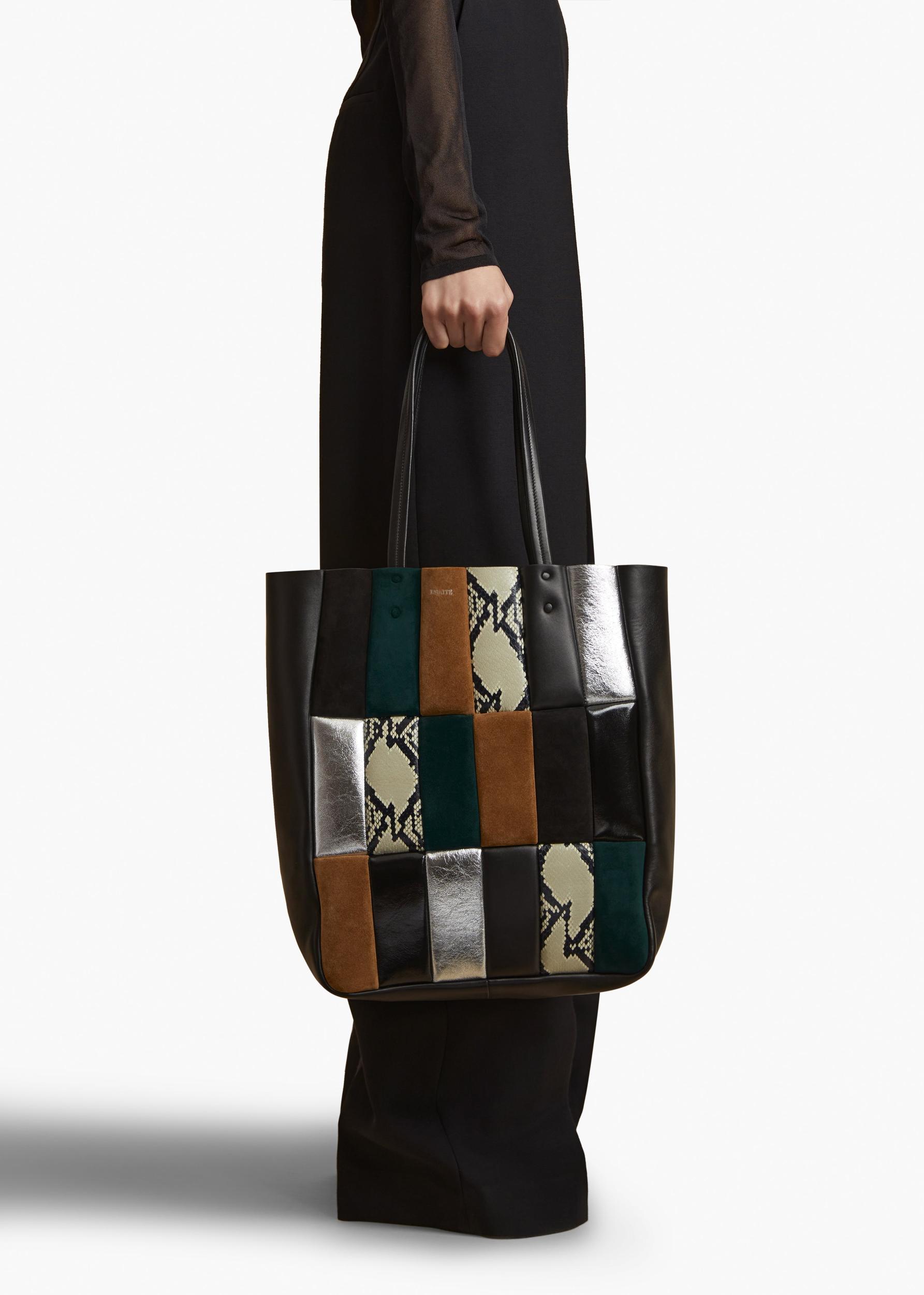 Zoe Tote in Black Multi Leather Product Image