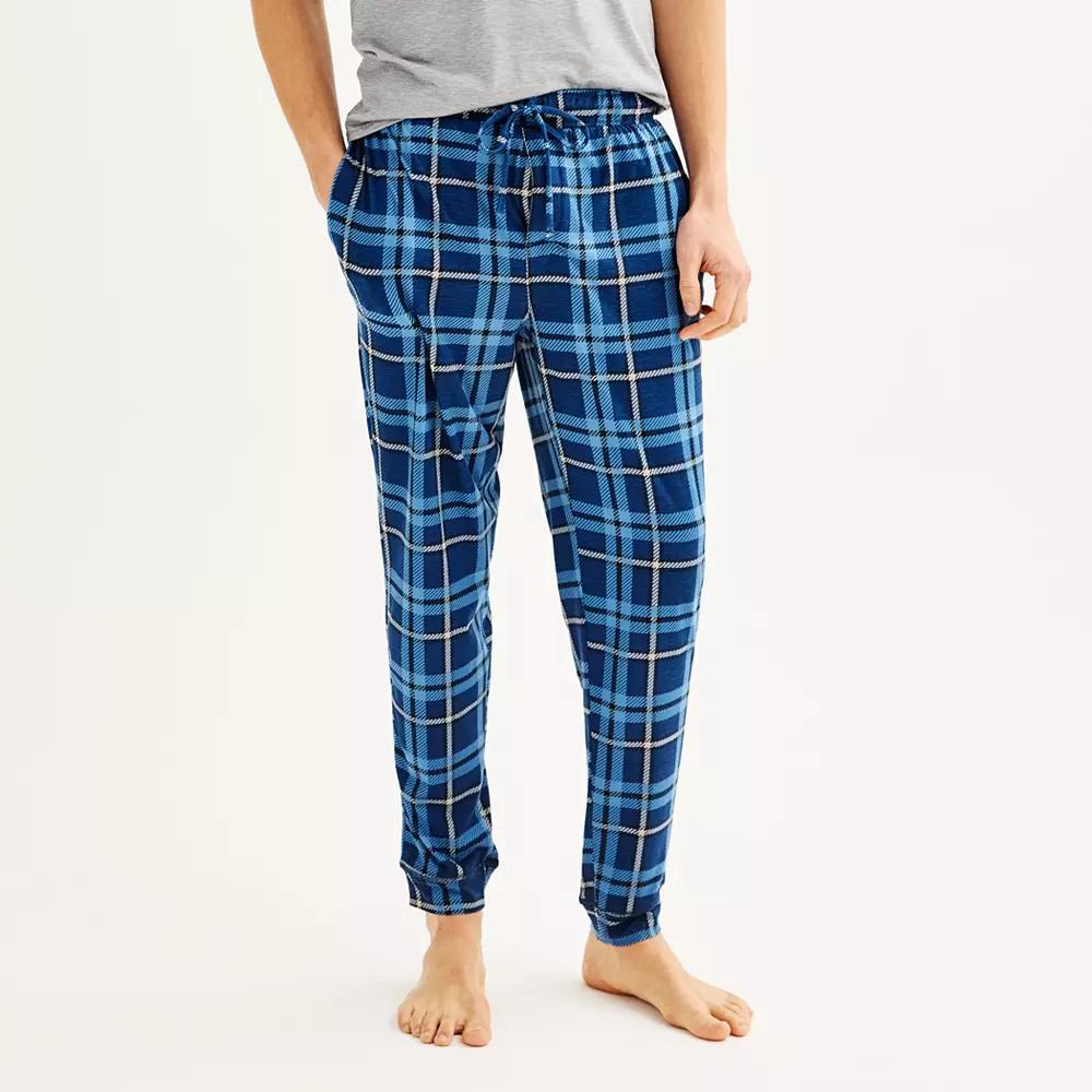 Men's Sonoma Goods For Life® Supersoft Banded Bottom Pajama Pants, Size: Medium, Gray Red Check Product Image