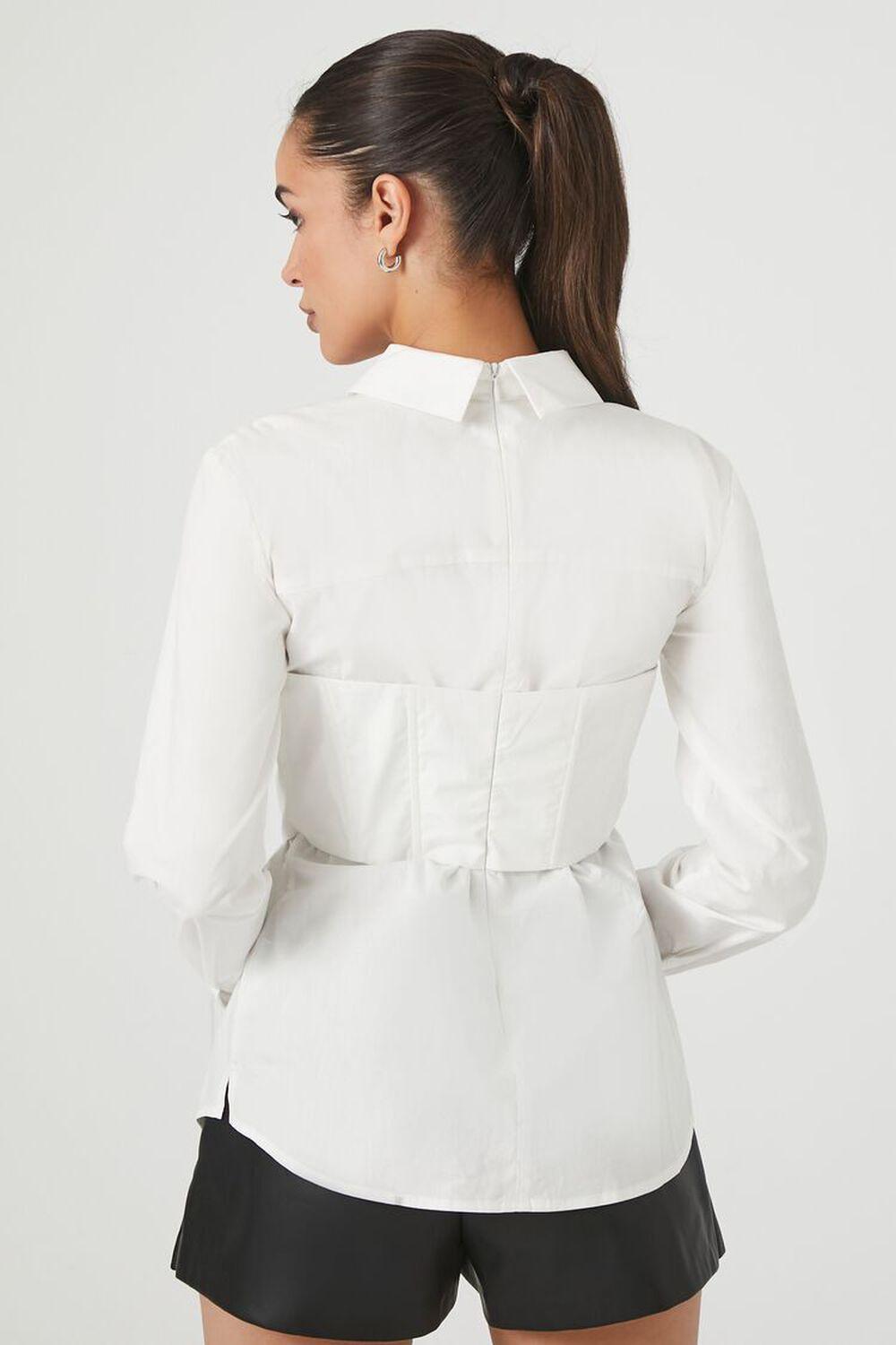 Poplin Corset & Shirt Combo Top | Forever 21 Product Image