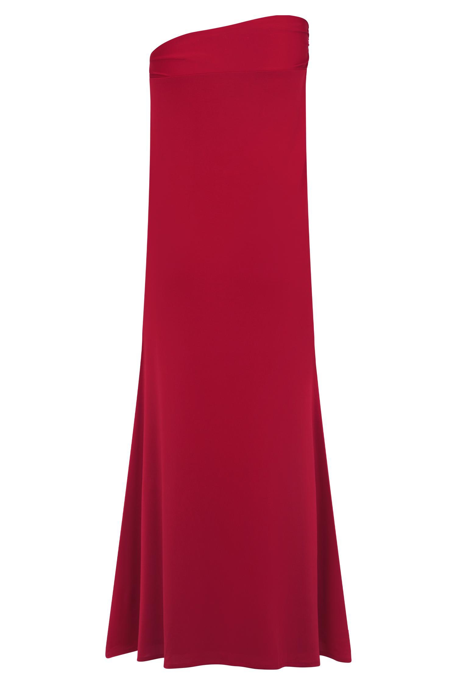 Ainsley Asymmetrical Maxi Skirt With Floral Hardware - Fuchsia Pink Product Image