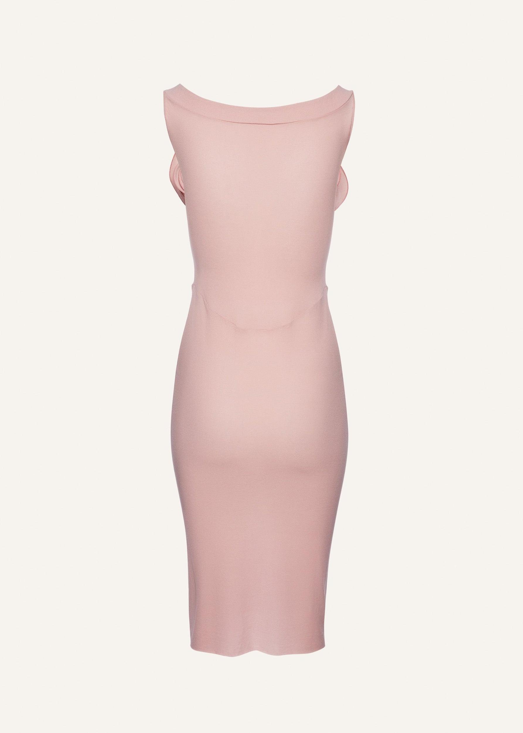 Flower bustier midi dress in pink Product Image