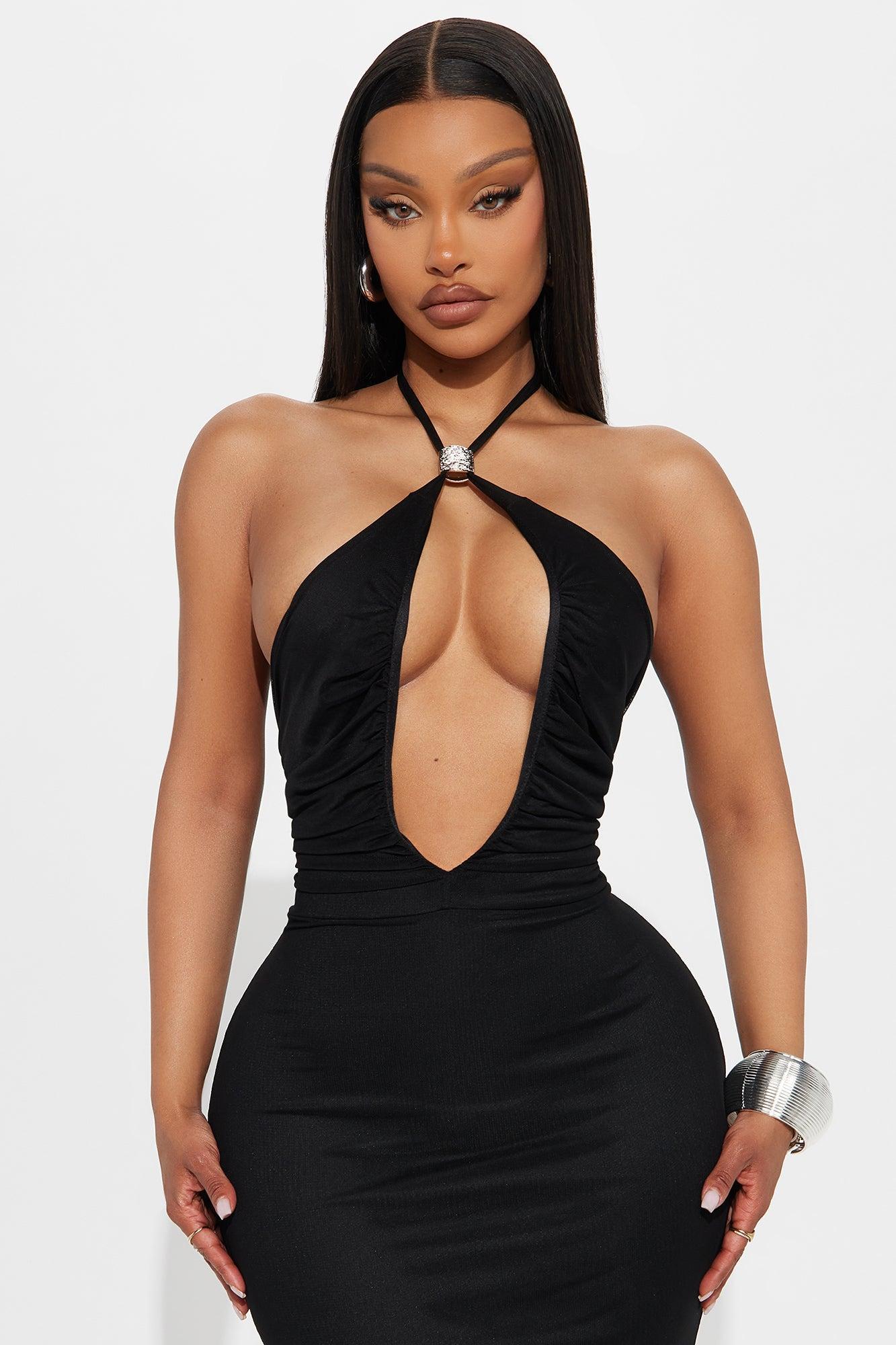 Draya Mesh Maxi Dress - Black Product Image
