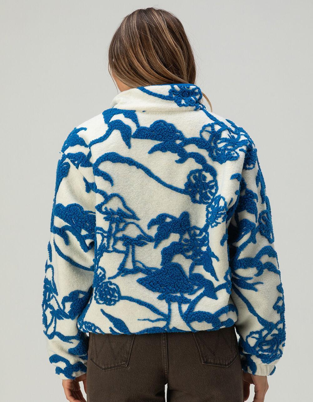 OBEY Scenic Half Zip Womens Pullover Sweatshirt - BLUE/WHT Product Image