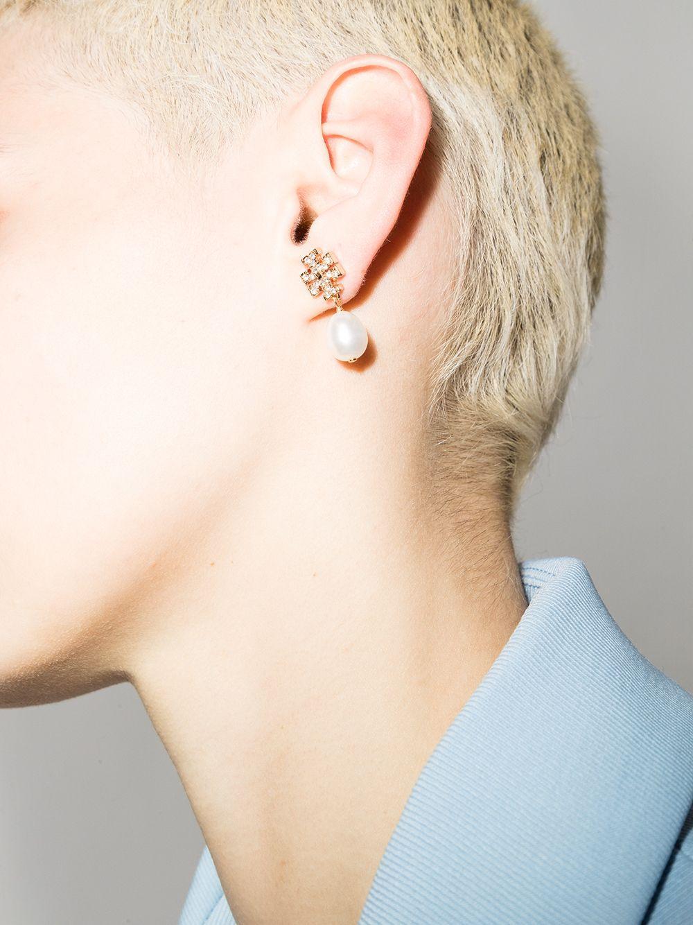 Kira pavé pearl drop earrings Product Image
