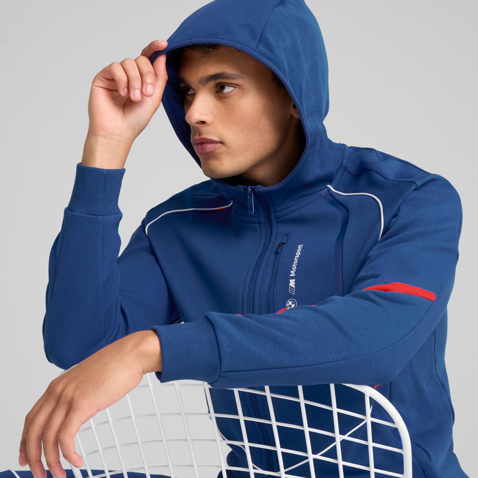 PUMA BMW M Motorsport Men's Hooded Jacket in Pro Blue/Medium Color Product Image