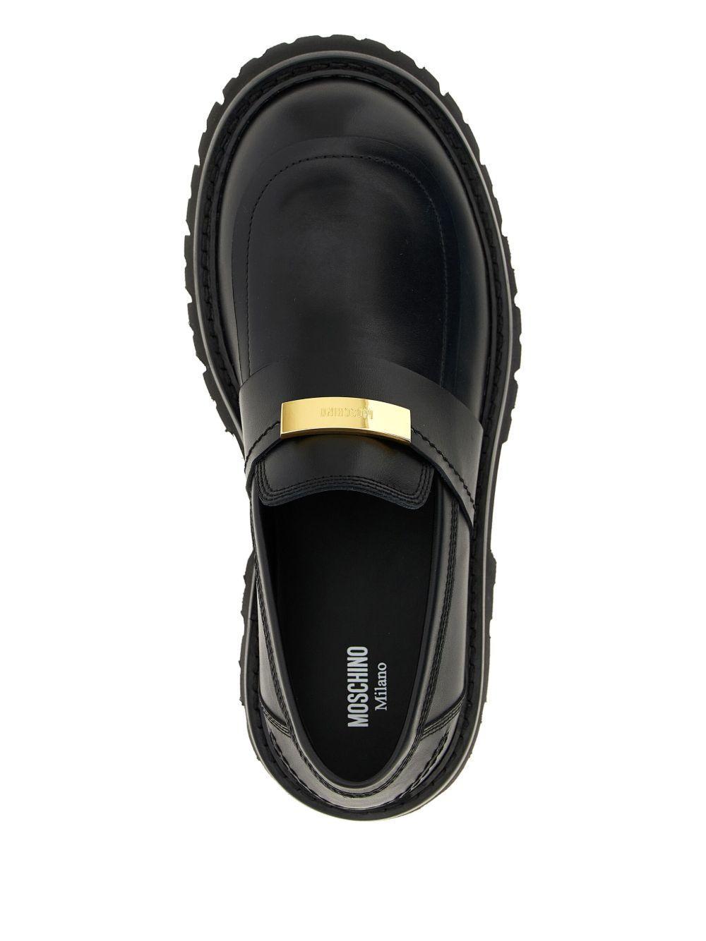 plaque-detail leather loafers Product Image