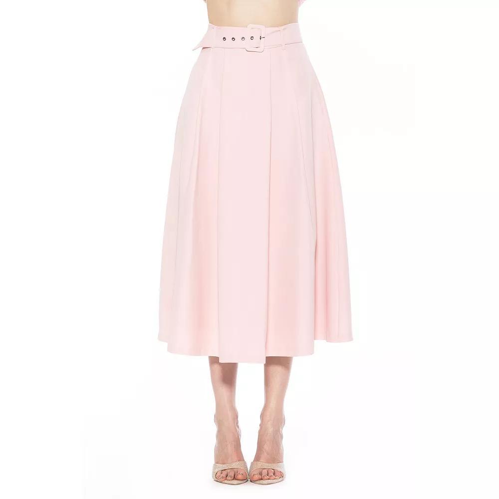 Women's ALEXIA ADMOR Eline Twill A-Line Skirt with Removable Belt, Size: 10, Red Product Image