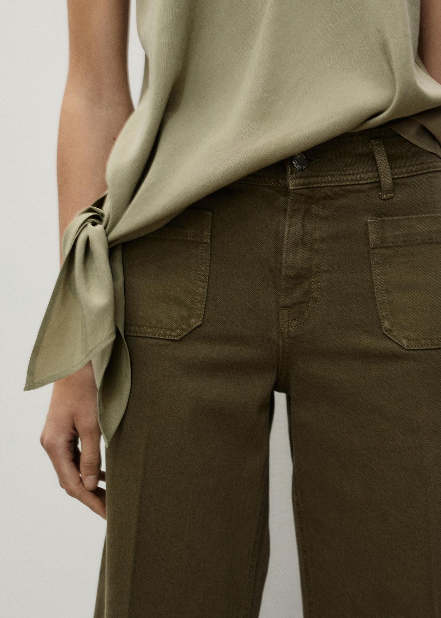 Wide-leg jeans with pockets - Women | MANGO USA Product Image