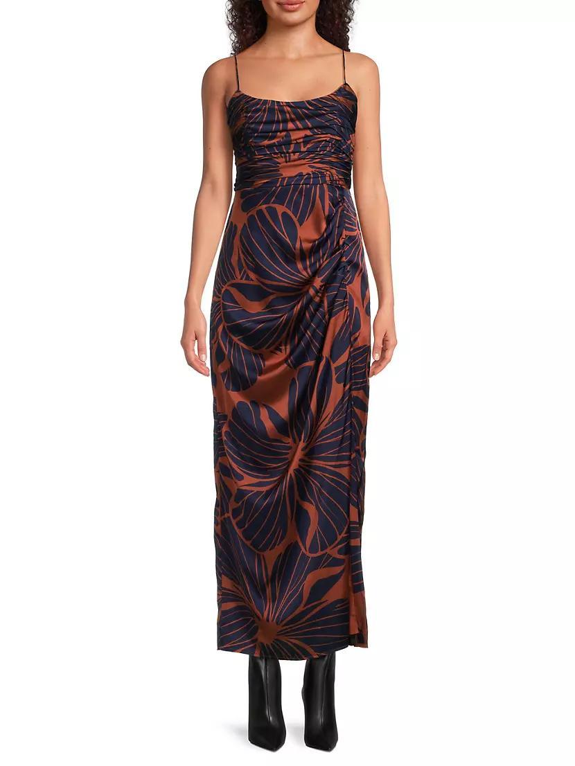 Luxe Floral Satin Maxi Dress Product Image