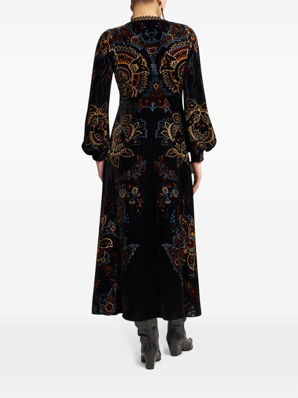 floral print velvet dress Product Image
