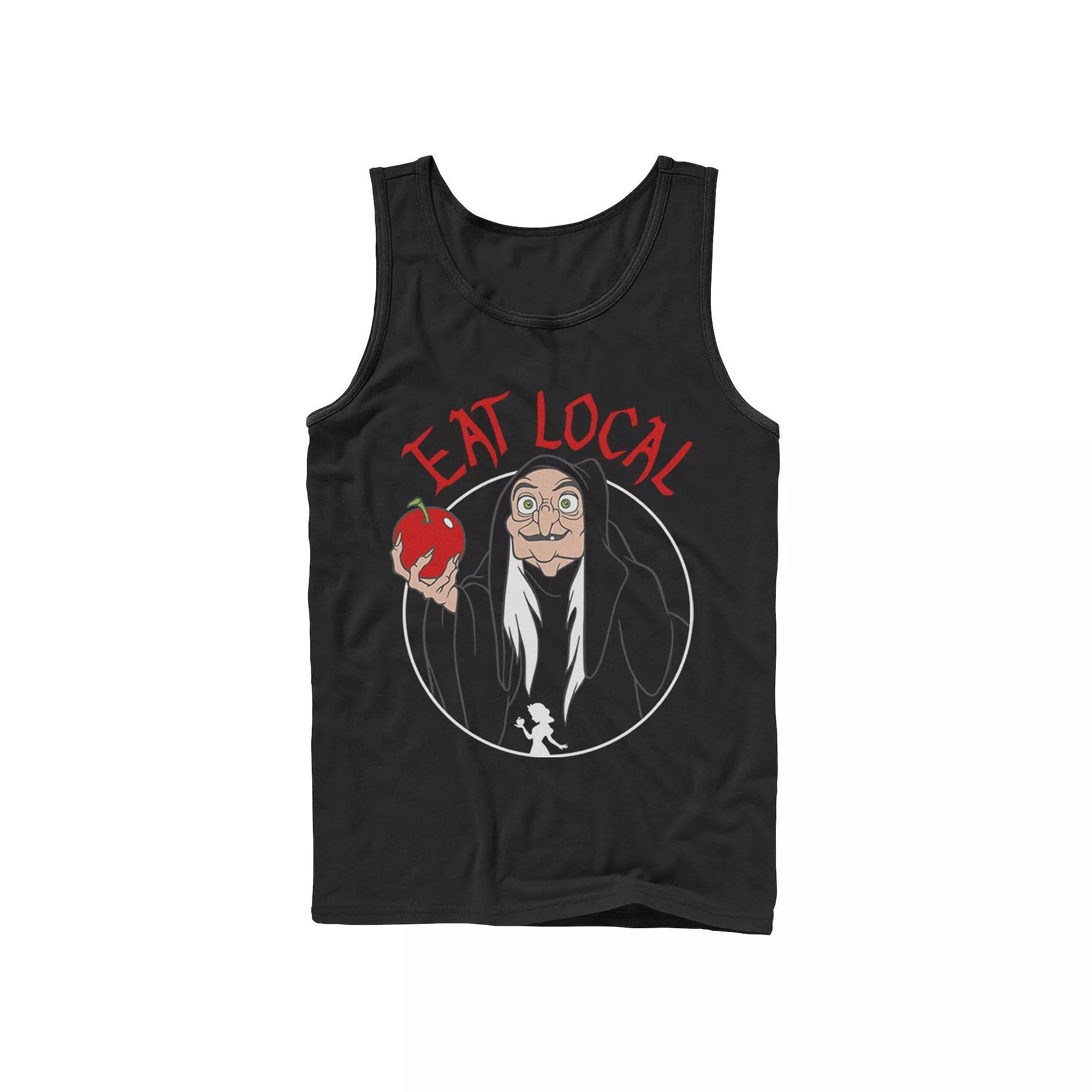 Disney's Snow White Wicked Witch Men's Eat Local Portrait Tank Top, Boy's, Size: XL, Black Product Image