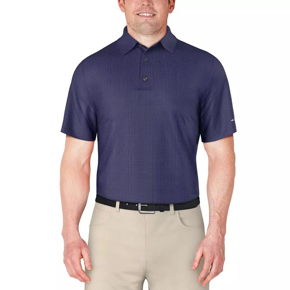Men's Grand Slam Printed Plaid Polo Shirt, Size: Small, Peacoat Product Image