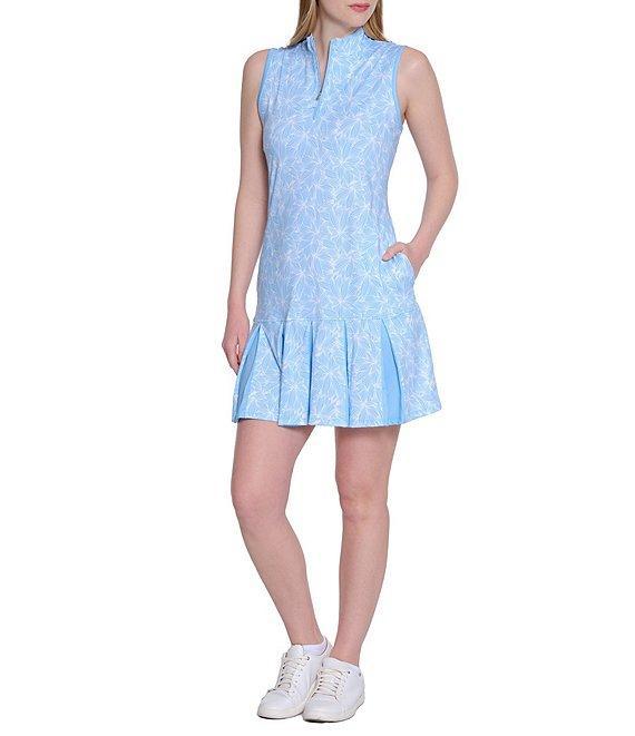 Sport Haley Arlette Printed Mock Neck Sleeveless Pleated Hem Dress Product Image