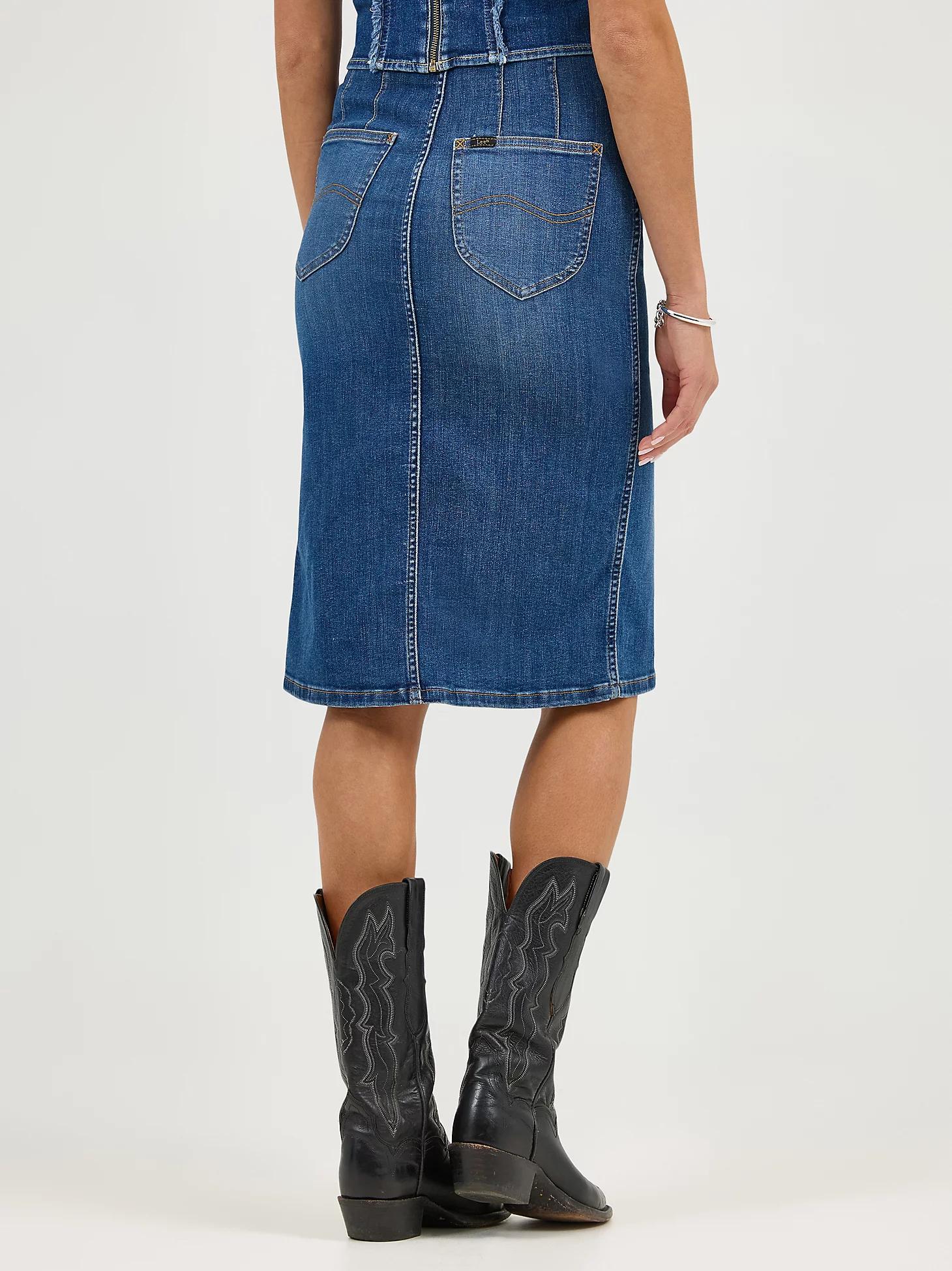 Women's High Rise Front Slit Pull On Skirt | Women's Skirts & Dresses | Lee® Product Image