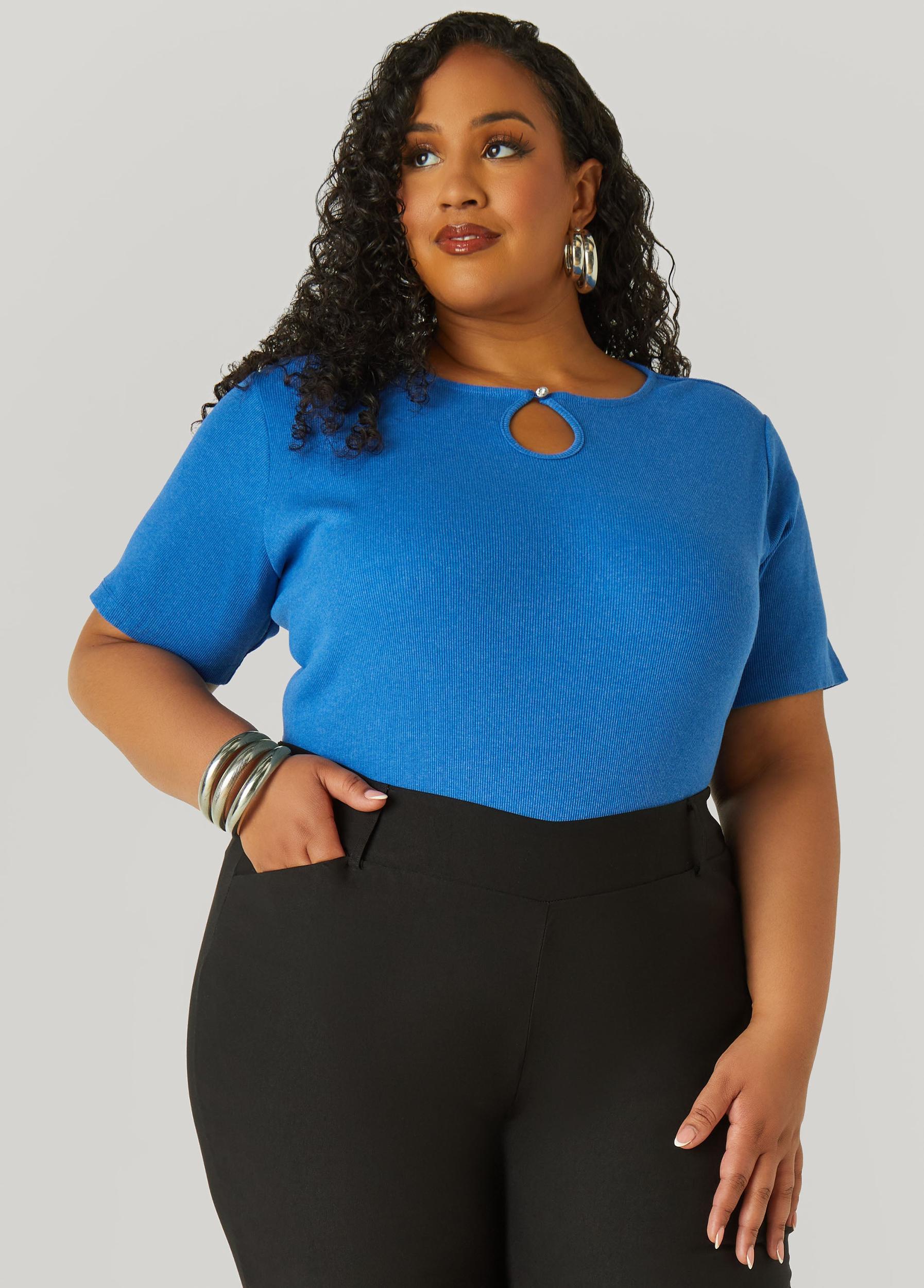 Crystal Keyhole Ribbed Top Product Image