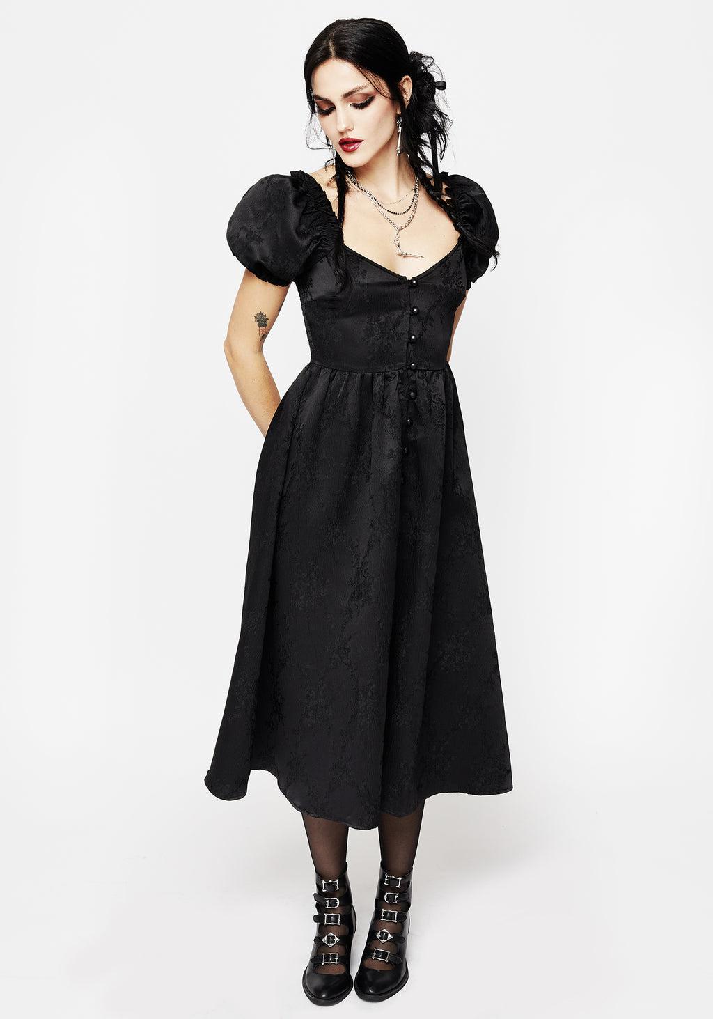 Sylvie Puff Sleeve Midi Dress Product Image